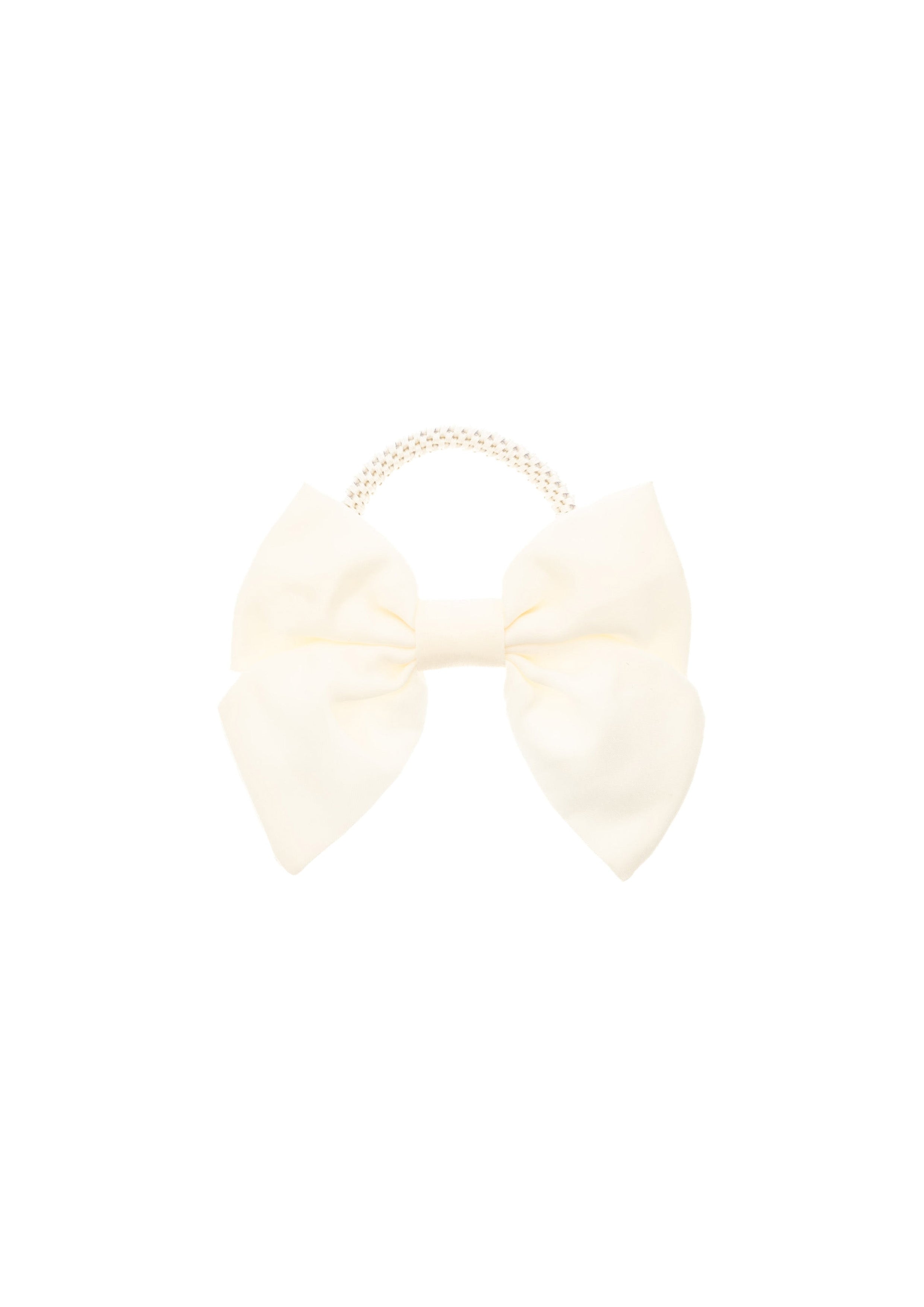 Satin Bow Hair Tie Off White - Off-White