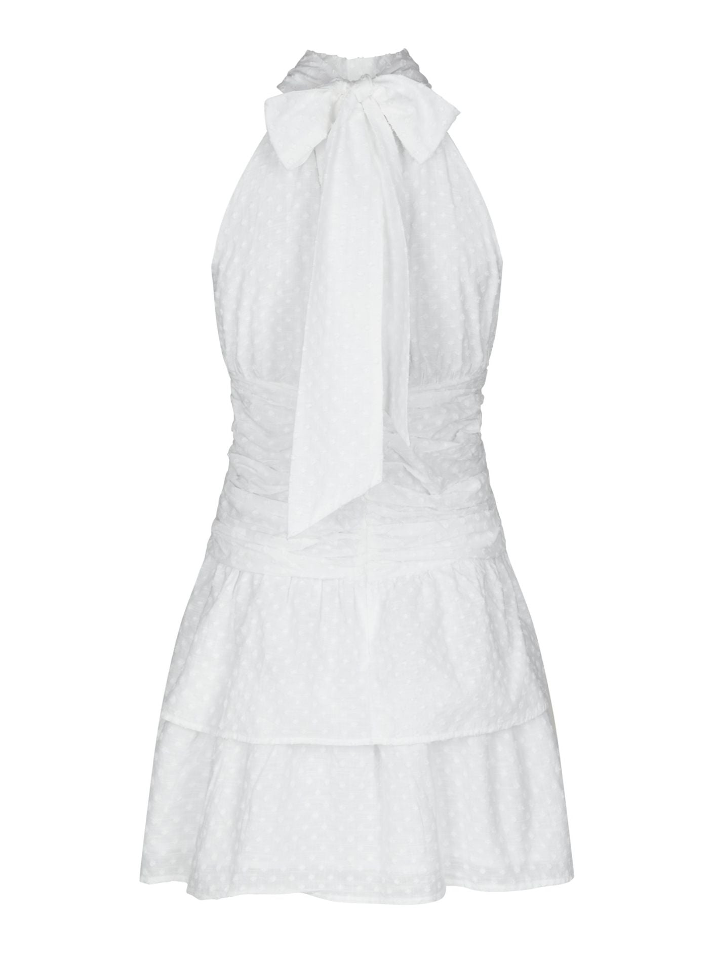 Amaris Dobby Dress White - White