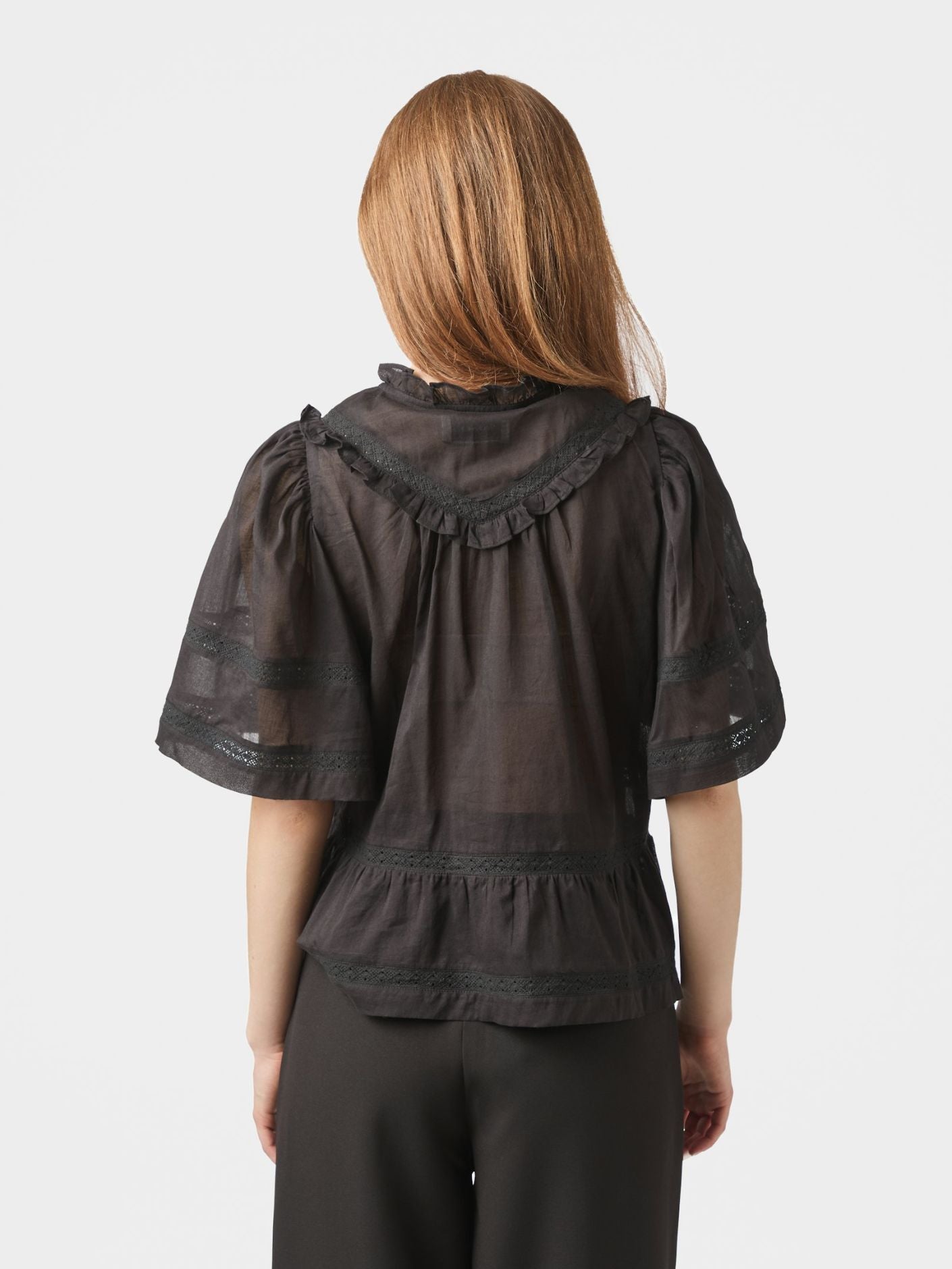 Evienne S Voile Top Black - Black