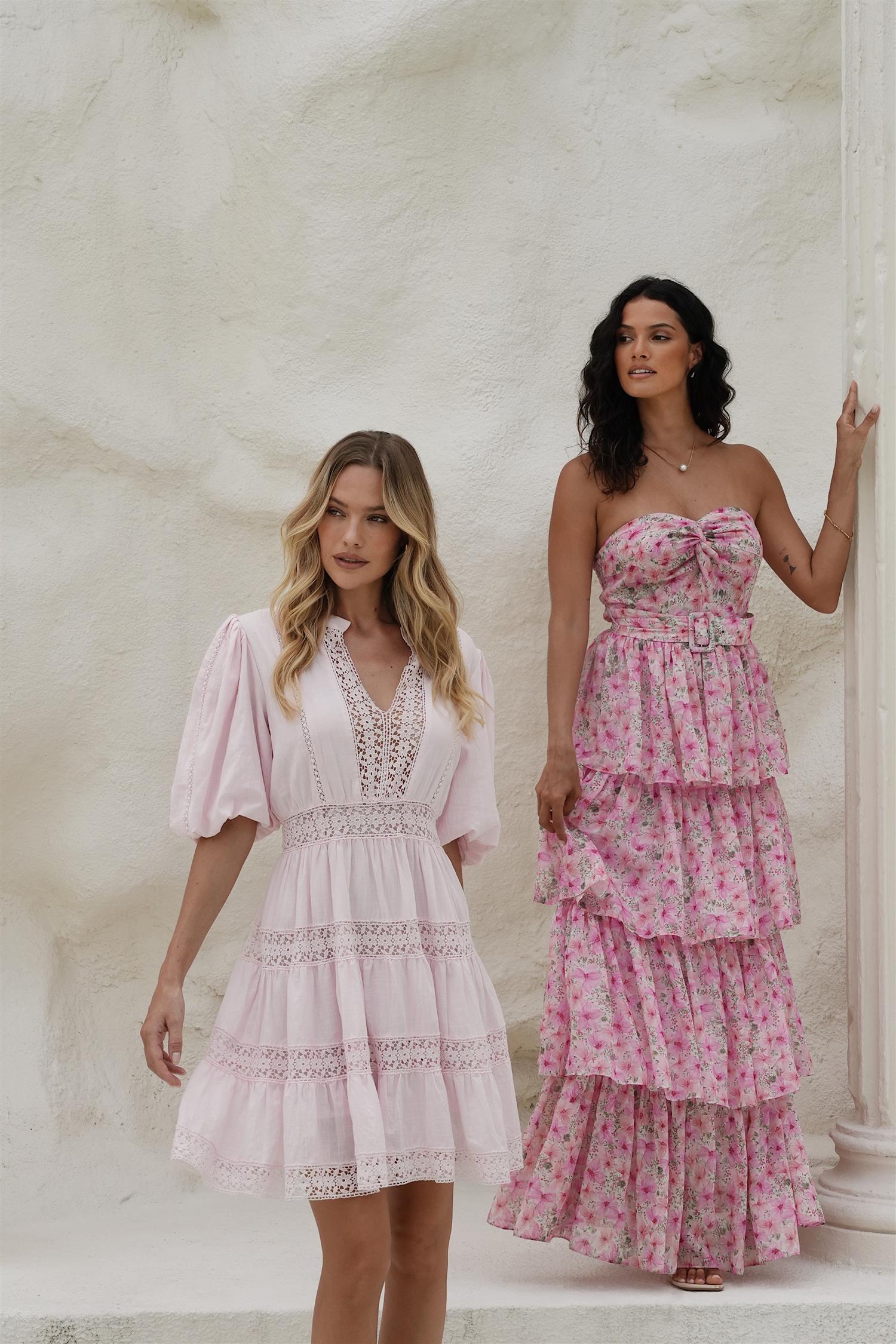 Lolana Mini Dress Light Pink - Pink