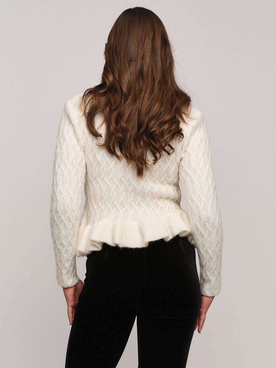 Lene Alpaca Cardigan Ivory - Off-White