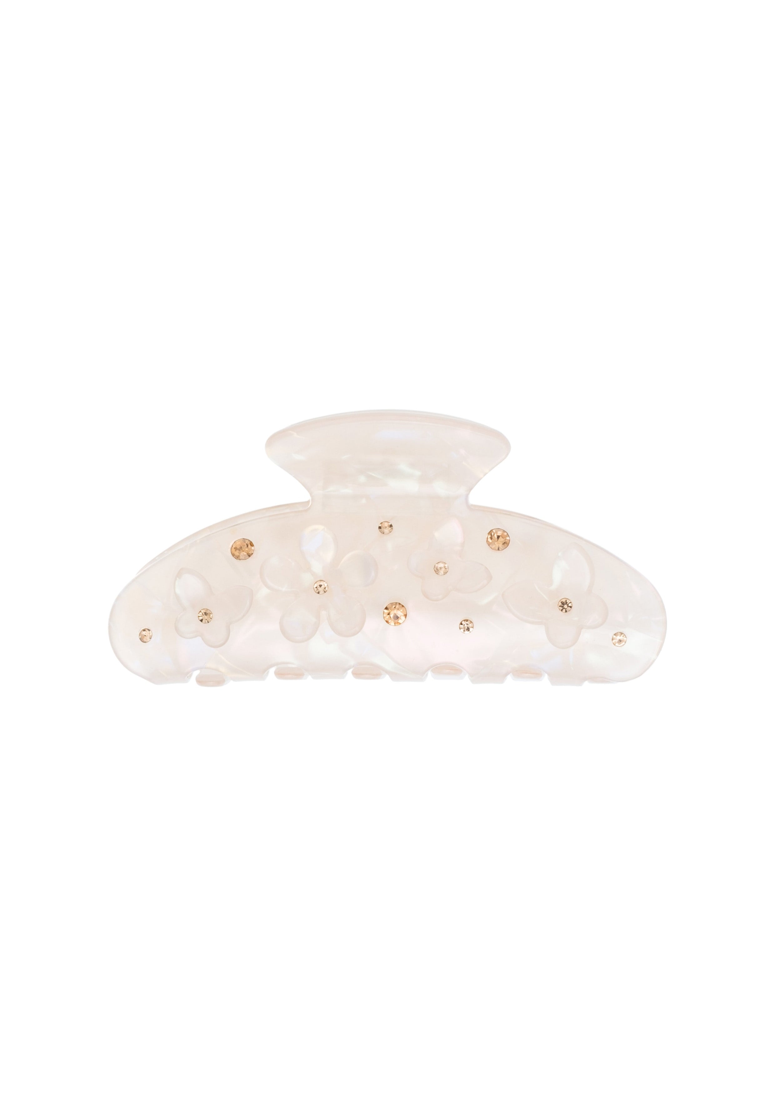 Flower & Butterfly Hair Claw Sand - Beige