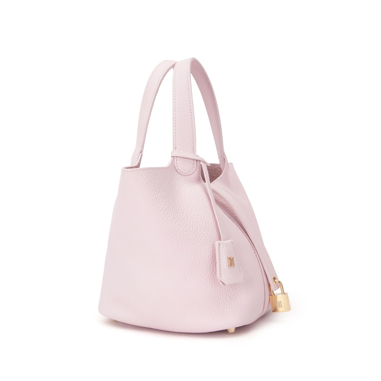 Leather Bucket Bag Mini Pale Rose - Pink