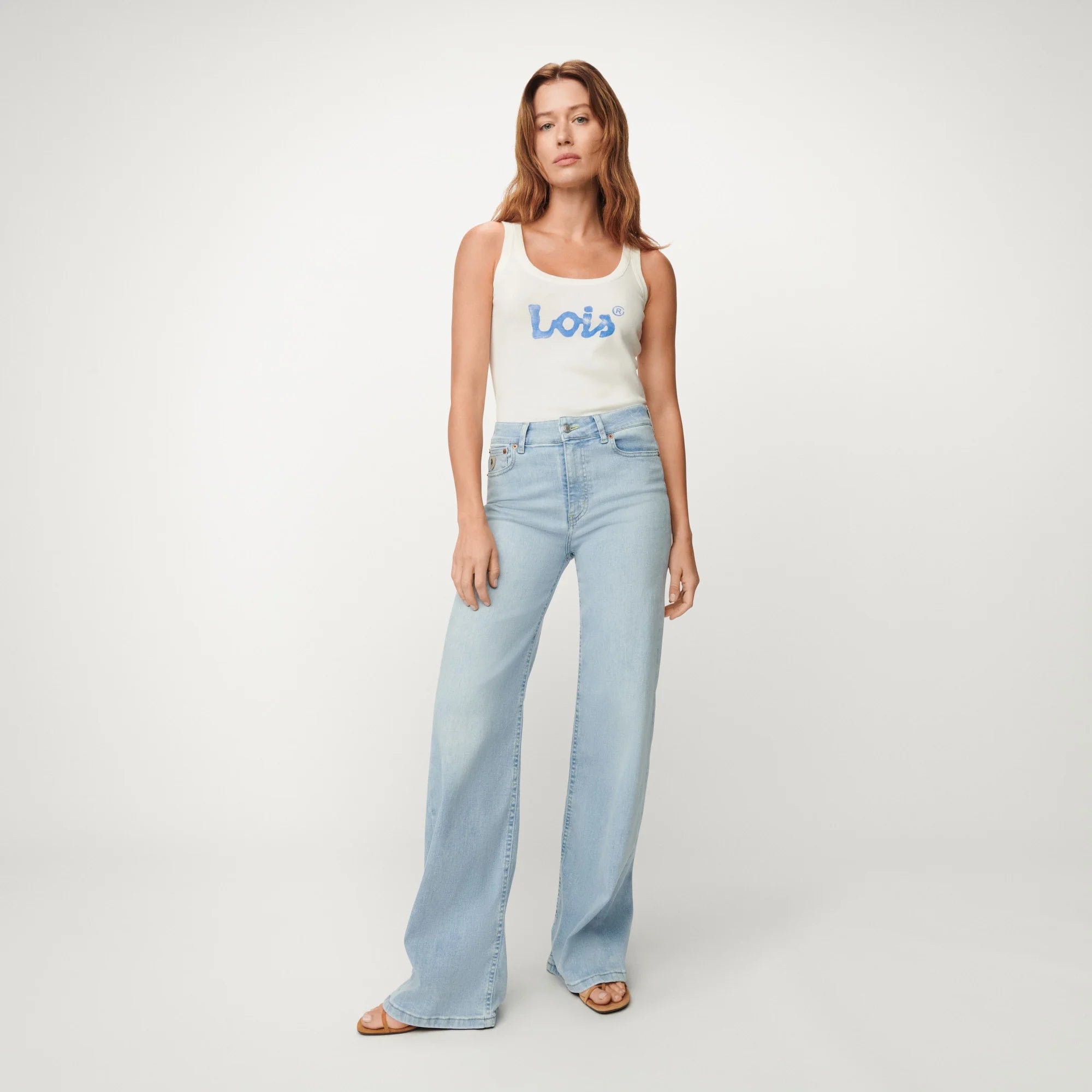 Palazzo Hypersoft Bleach Jeans - Sky Blue