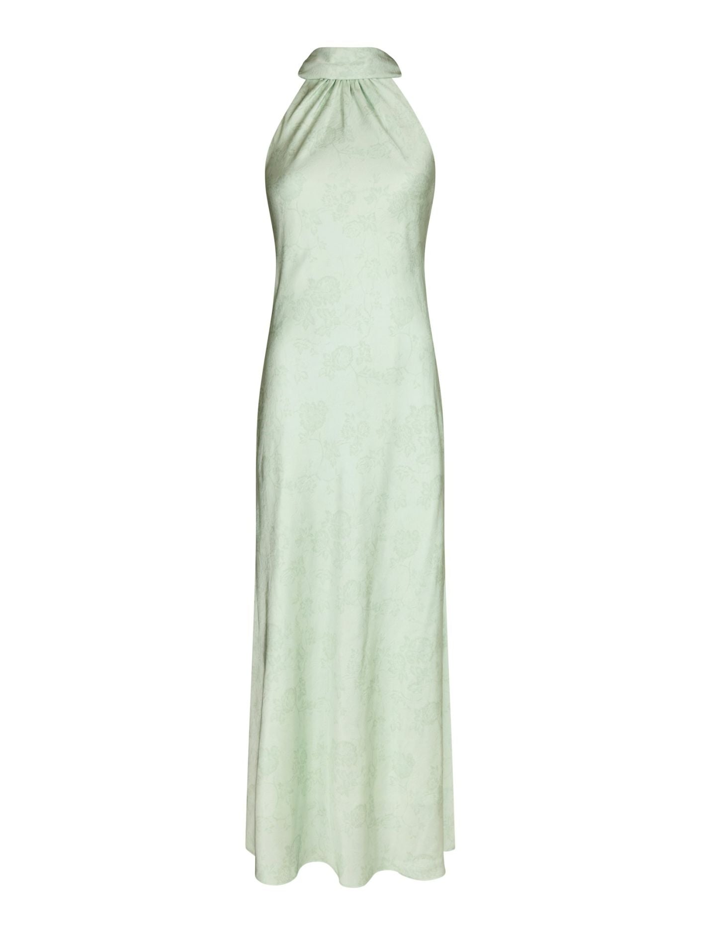 Fiona Pattern Satin Dress Light Green - Sage