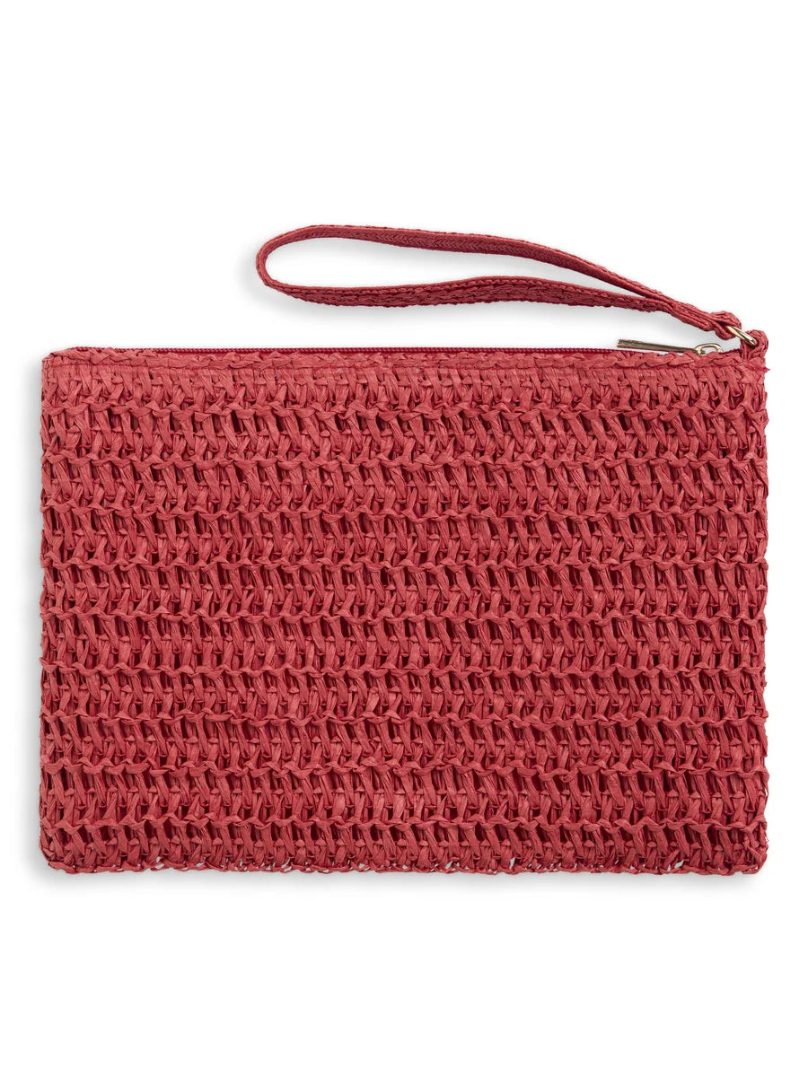 Mim straw clutch red - Red