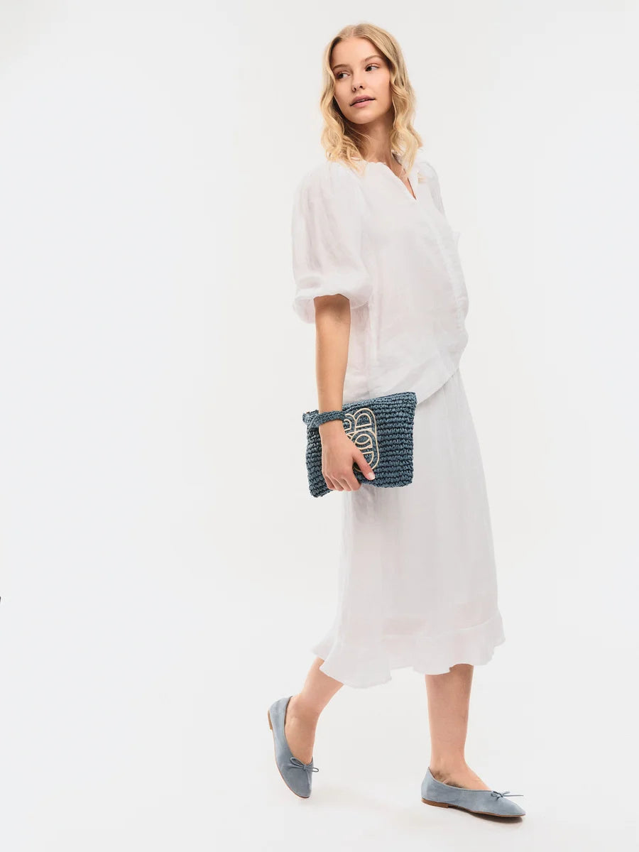 Mim Straw Clutch Blue - Cobalt