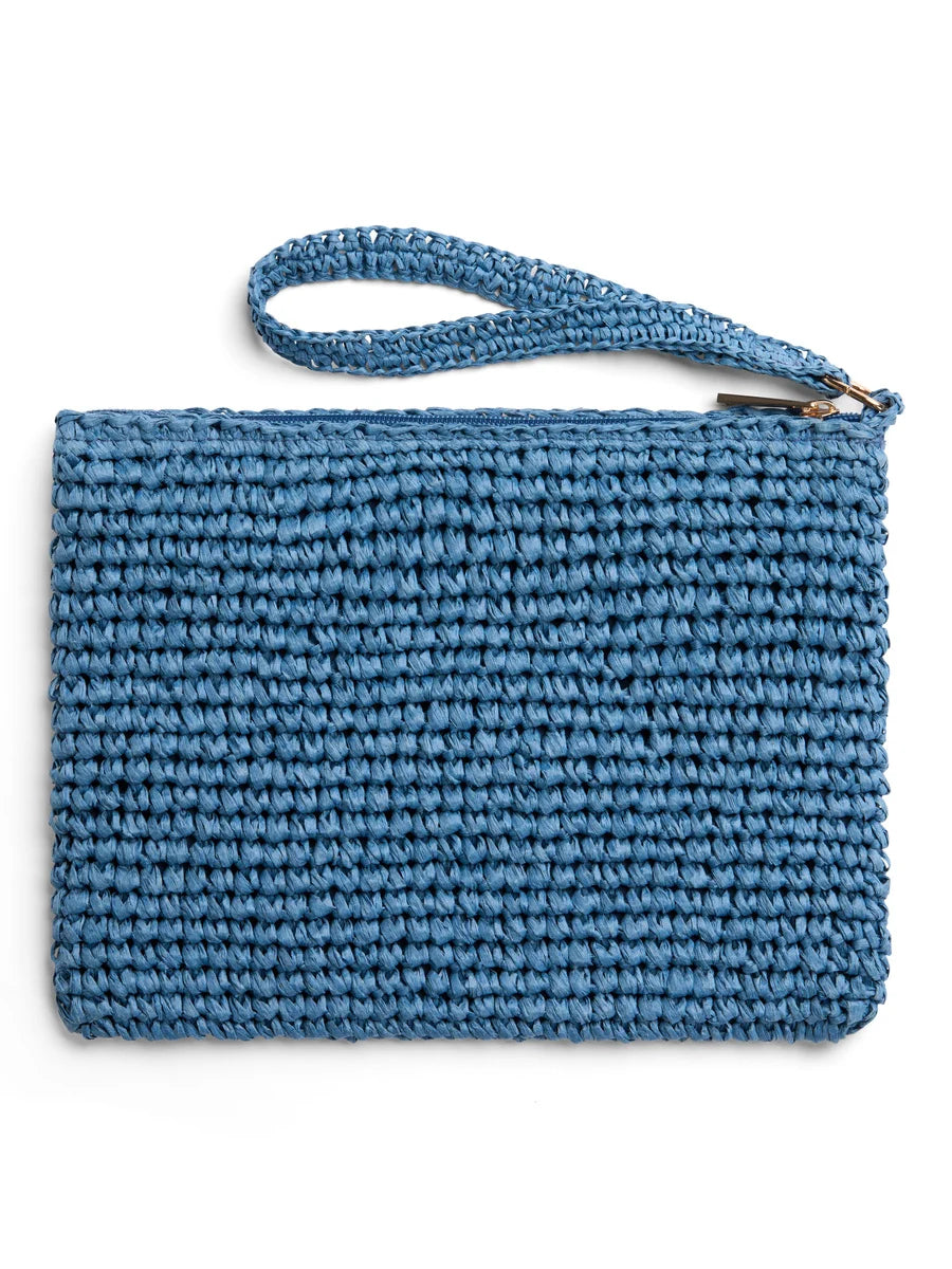 Mim Straw Clutch Blue - Cobalt