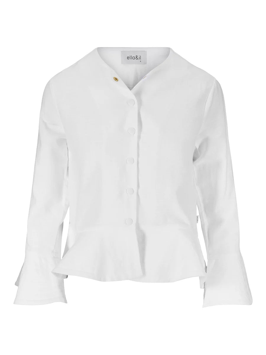 Maren Linen Jacket White - White