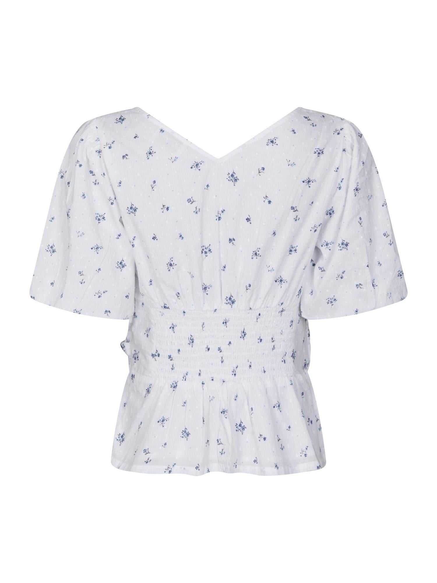 Sapura Flower Dobby Blouse Blue Flower - Sky Blue