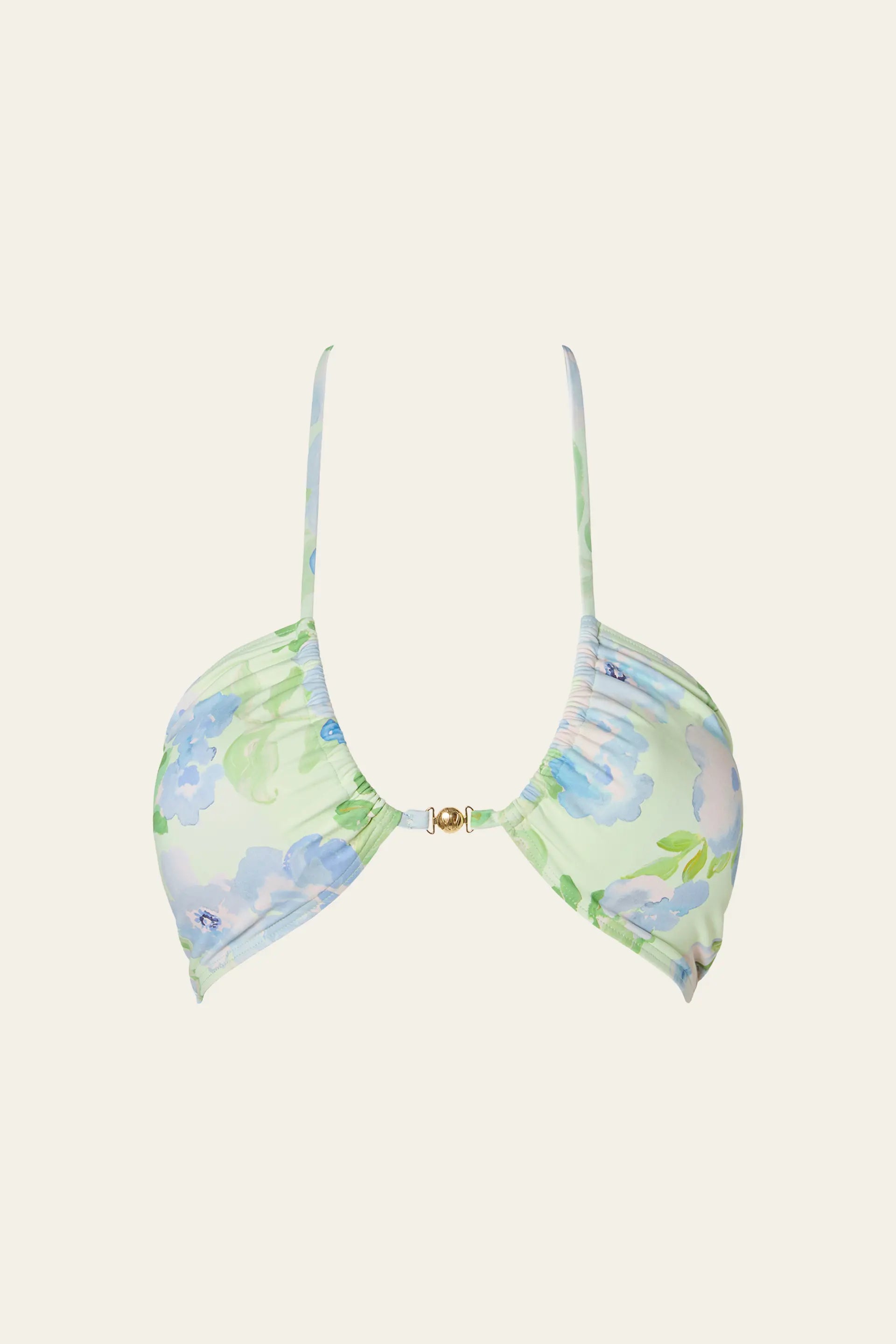 Blanka Printed Bandeau Bikini Top Pastel Floral Pistachio - Sage