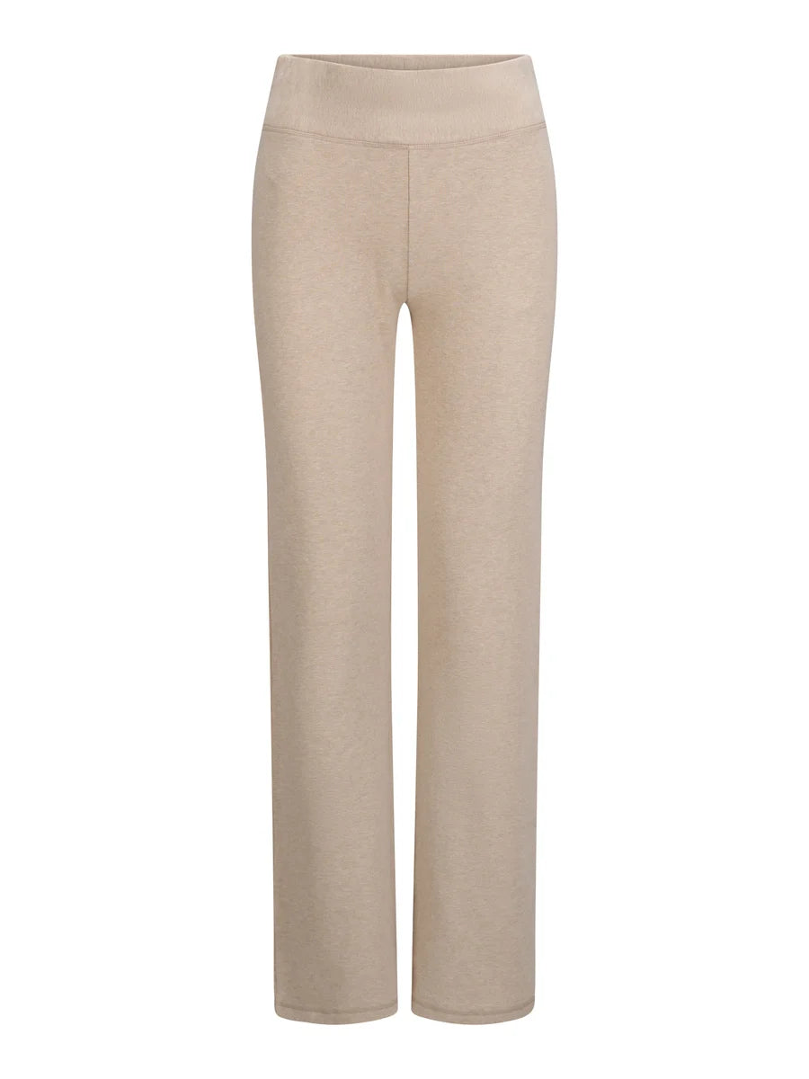 Tilly Pants Wide Beige Melange - Beige