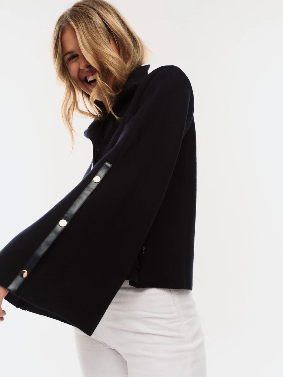 Enola Merino Jacket Navy - Navy
