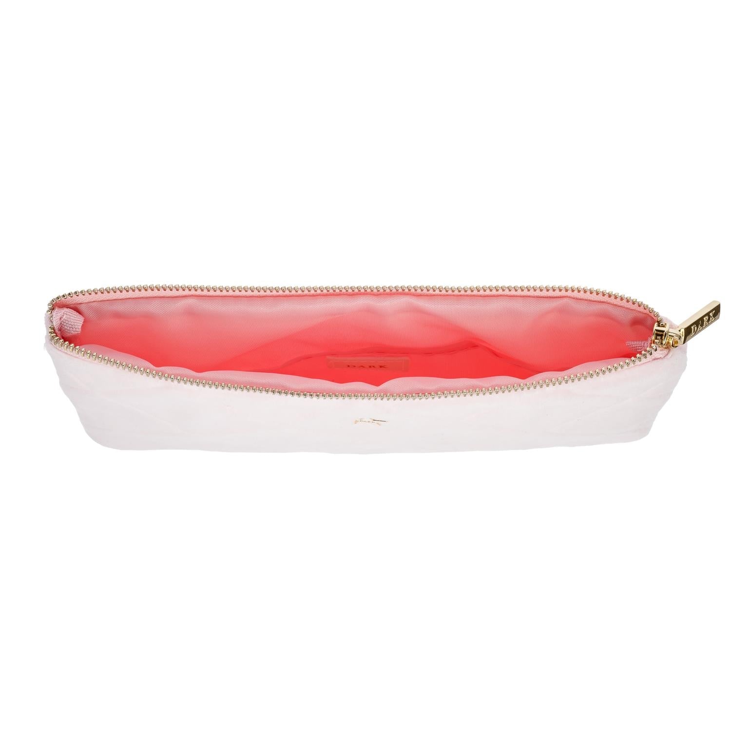 Velvet Quilted Small Pouch Cotton Candy - Pink