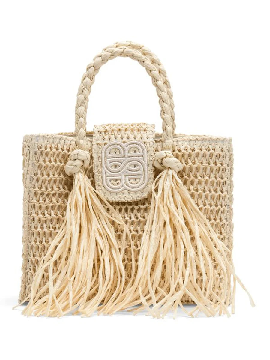 Sigrid Straw Bag Beige - Beige
