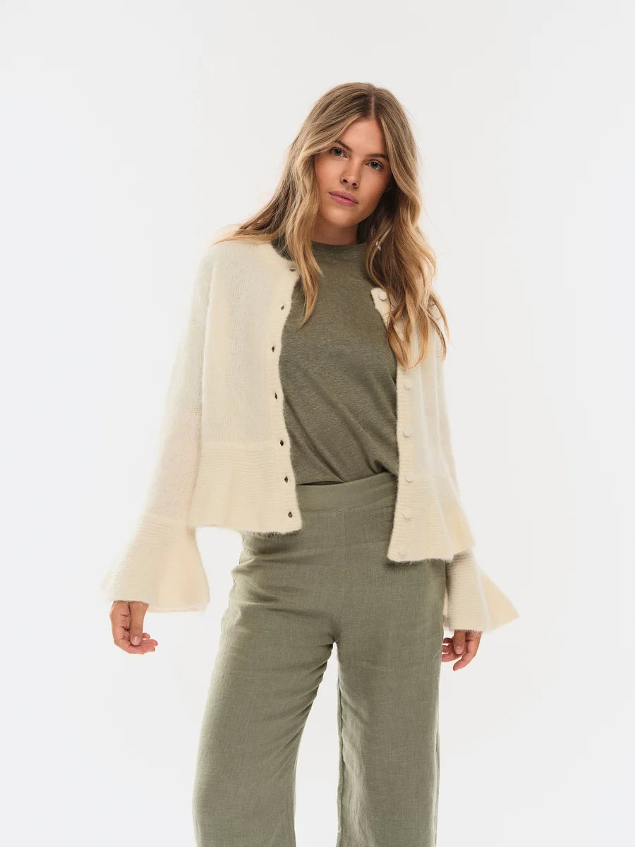 Maren Chunky Cardigan Bright White - White