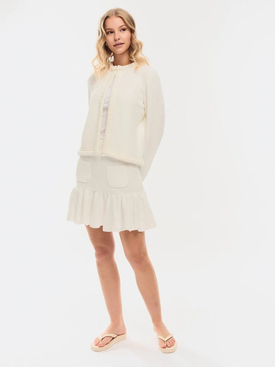 Claire Cotton Cardigan White - White