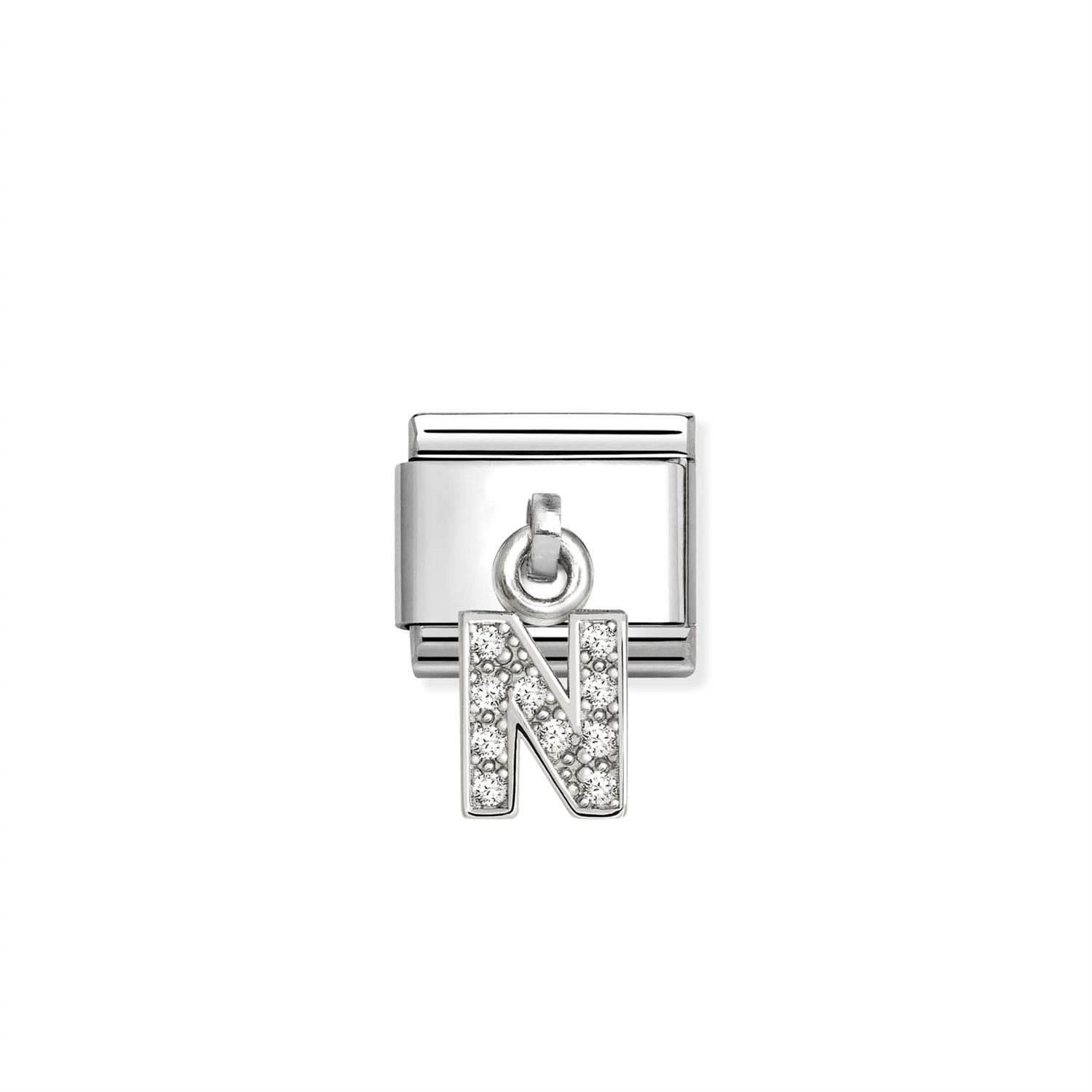 Charm Letter N - Silver