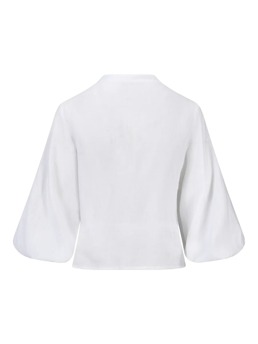 Camille Linen Shirt White - White