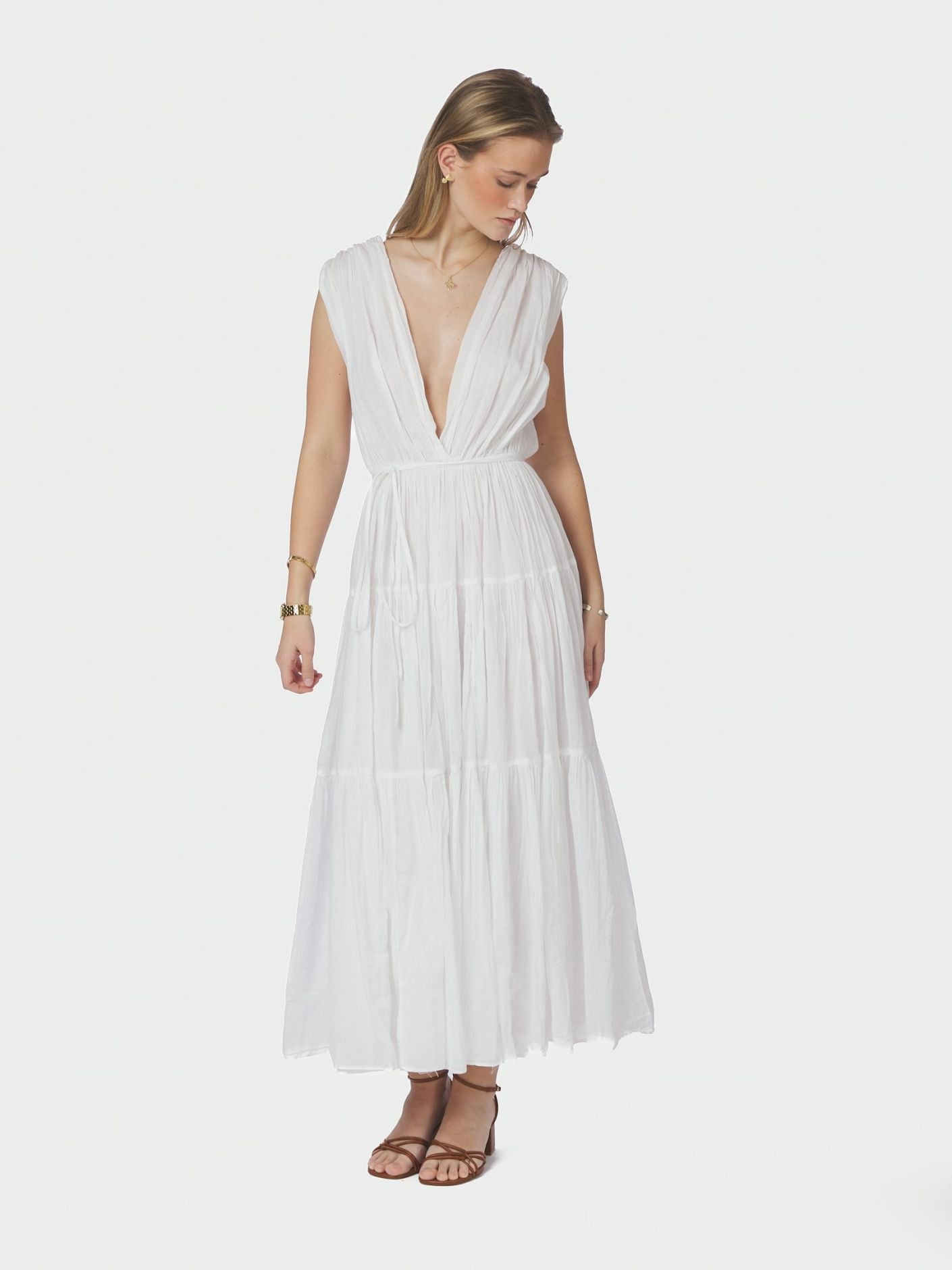 Misha S Voile Dress White - White