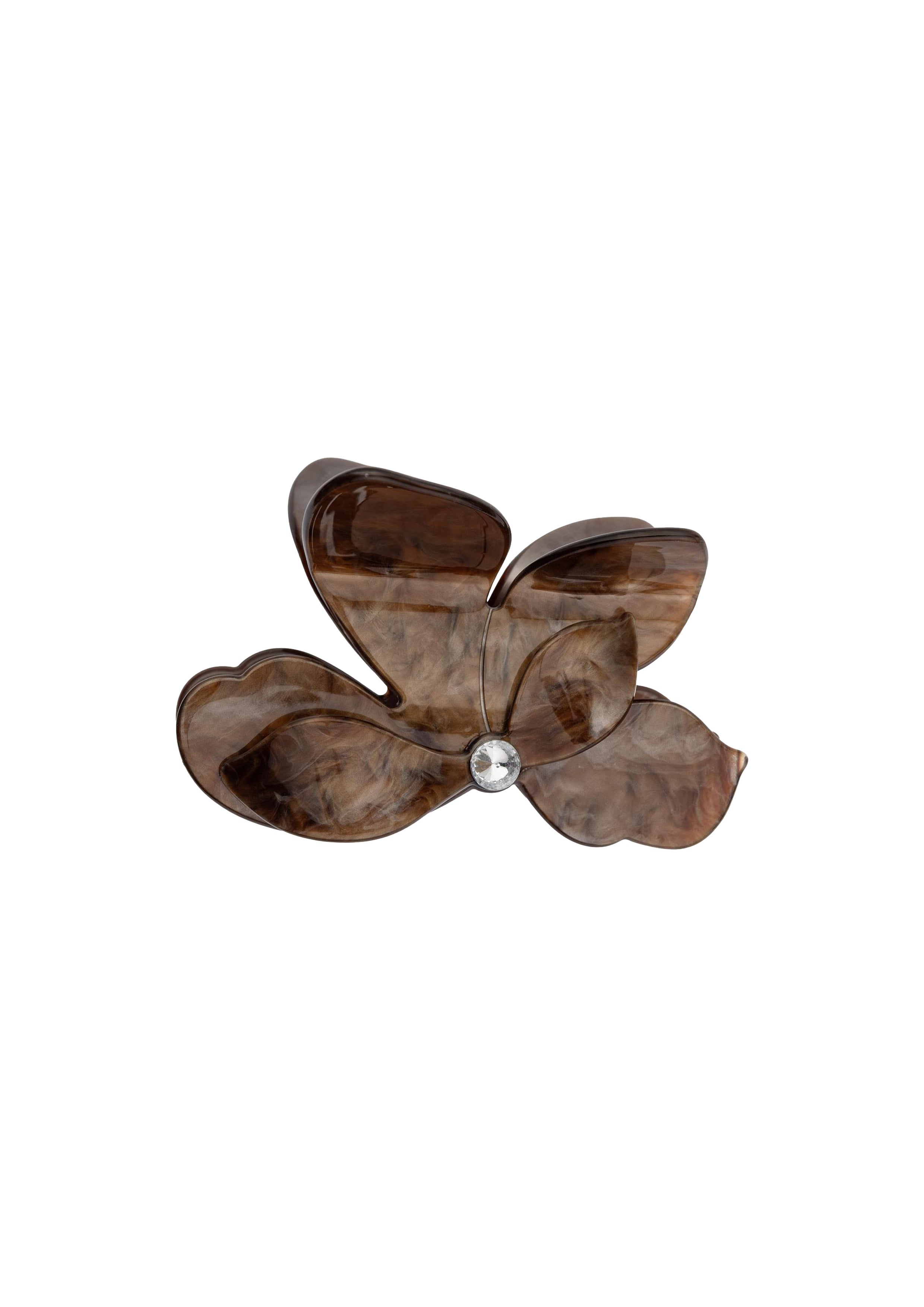 Orchid Flower Hair Claw Chocolate Brown - Chocolate