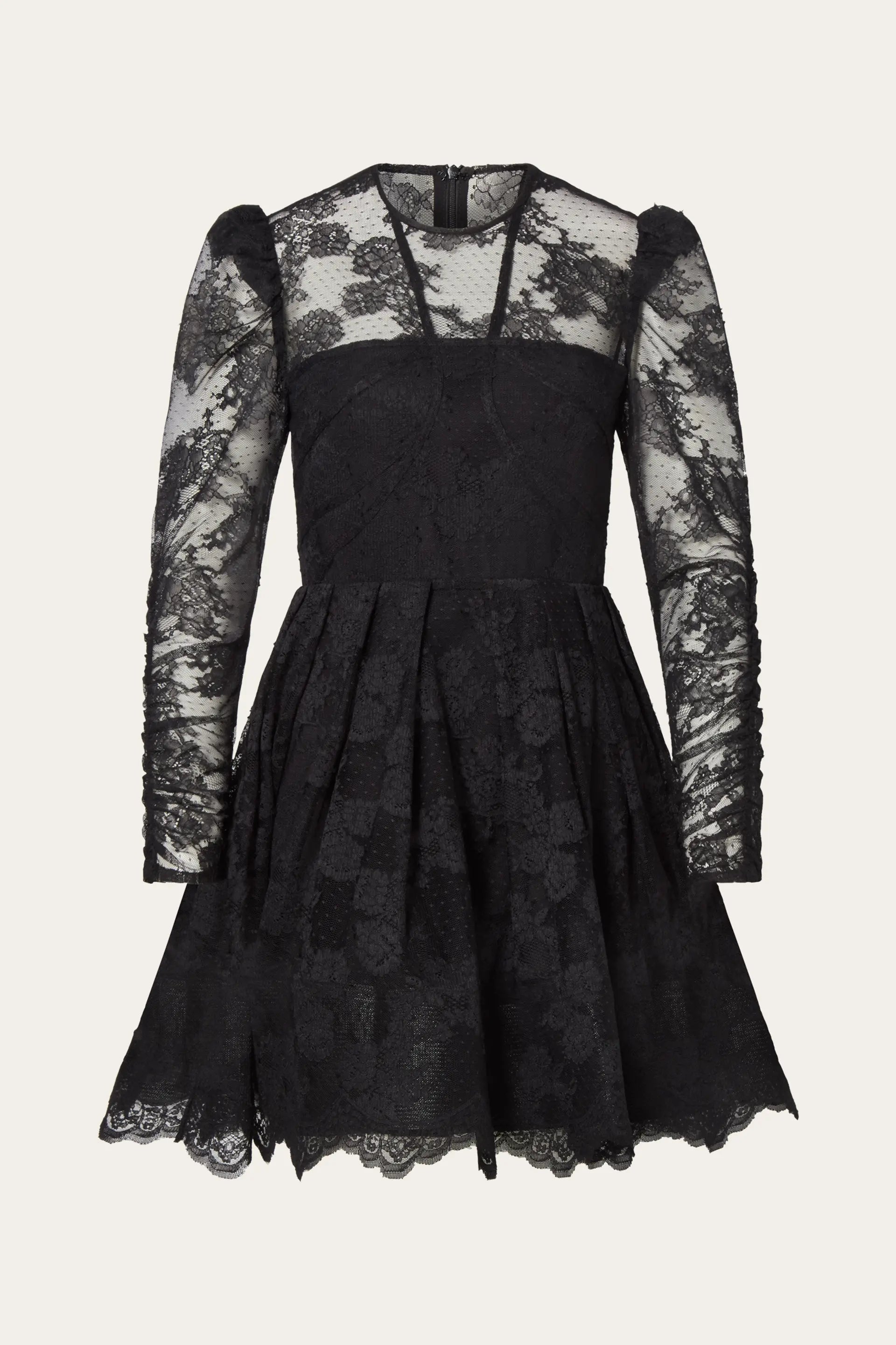 Leoni Lace Mini Dress Black - Black