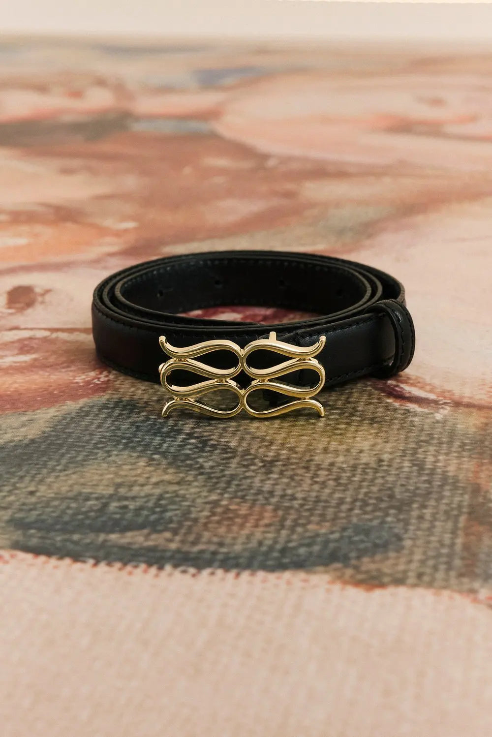 Monogram Leather Belt Black - Black
