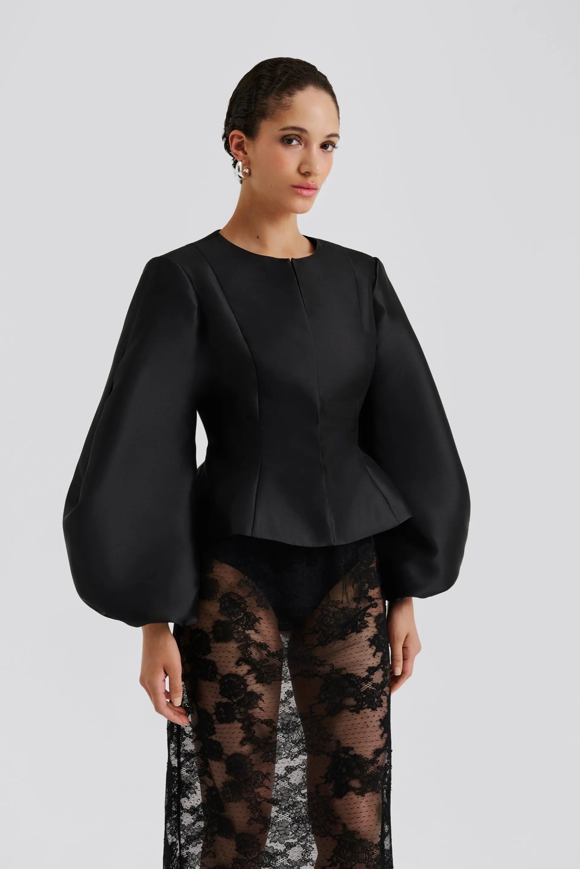 Vendela Balloon Sleeve Blouse Black - Black