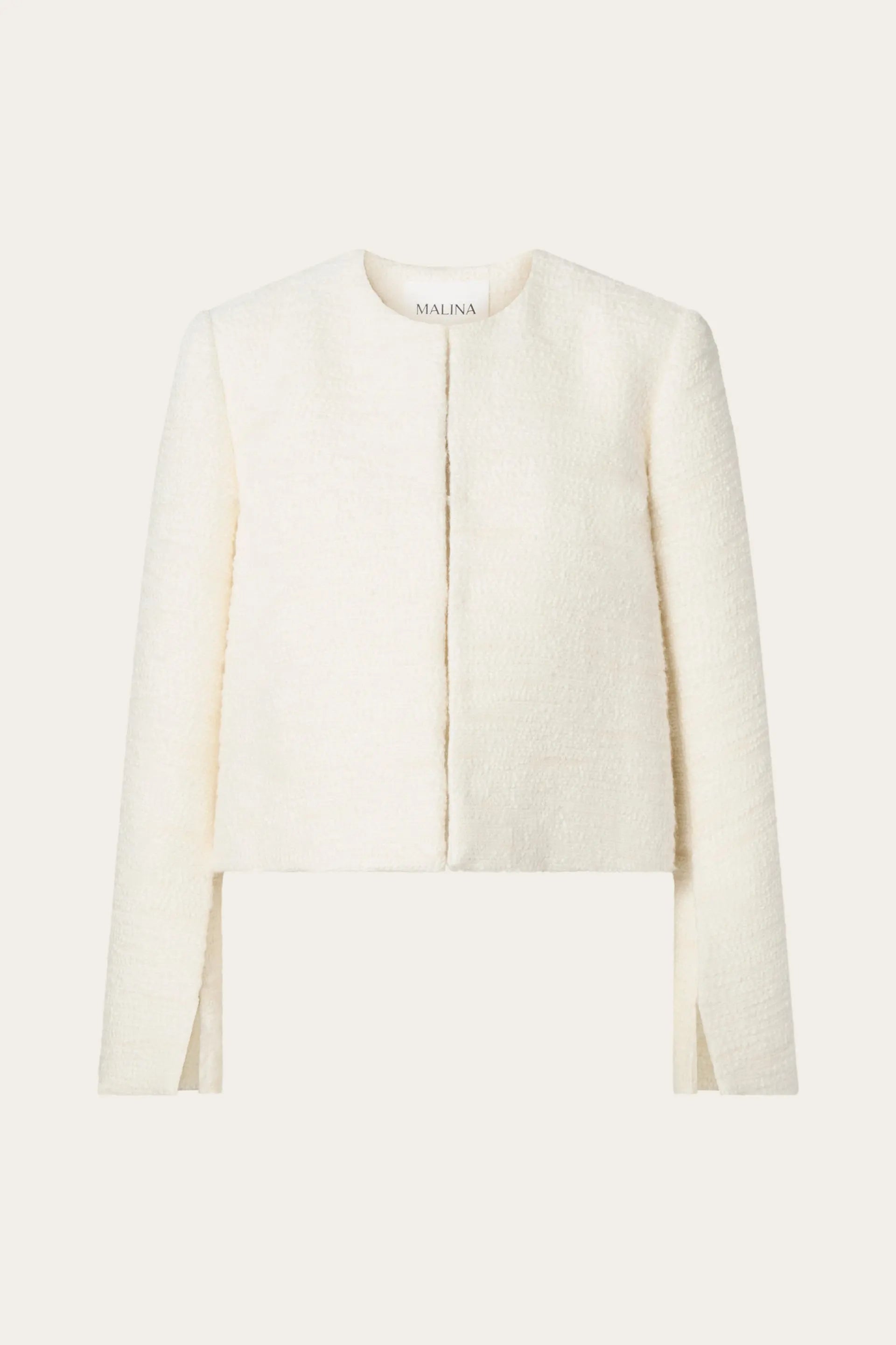 Ruthie Cropped Boucle Blazer Vanilla - Cream