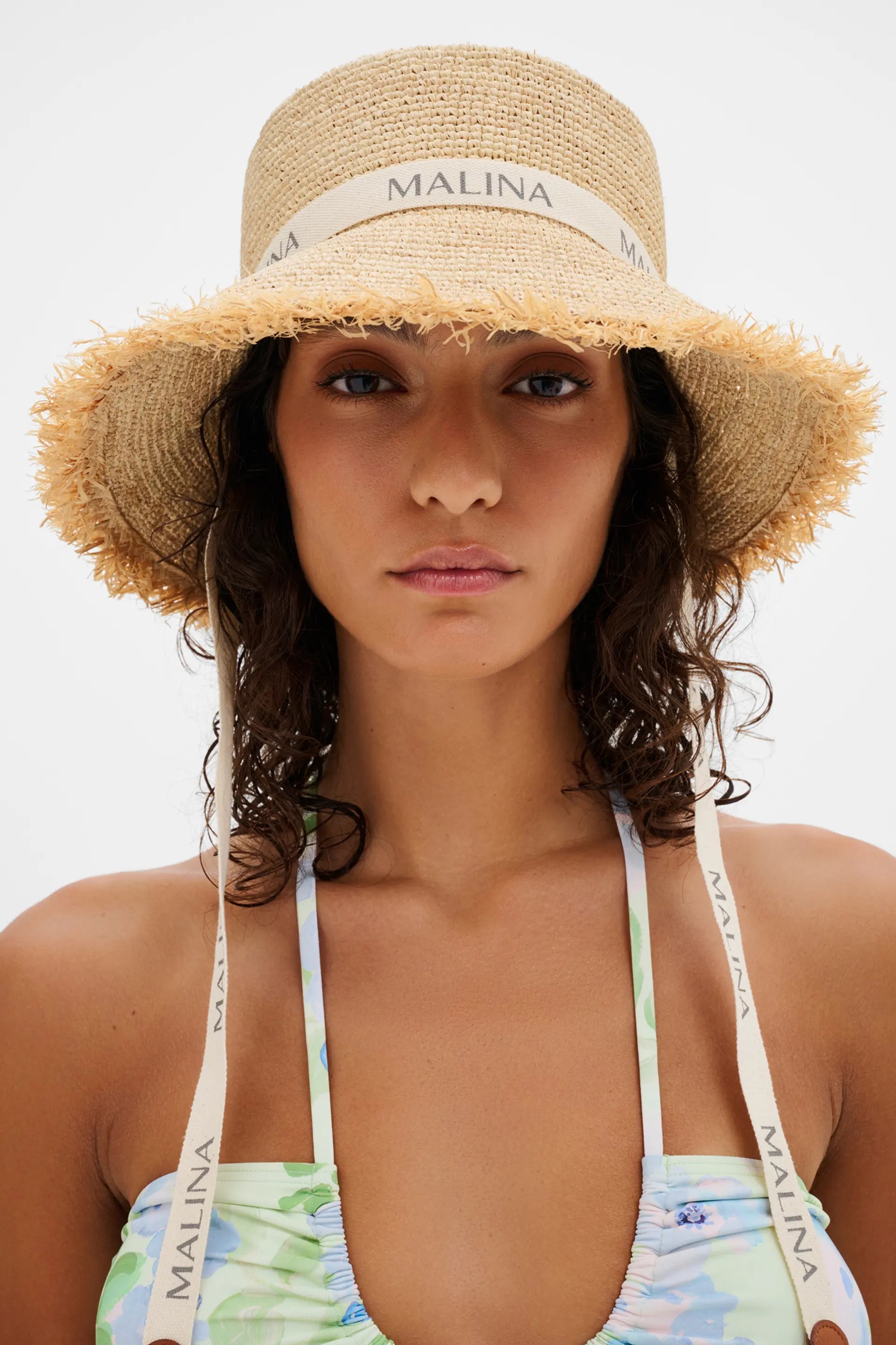 Judith Fringe Trimmed Raffia Hat - Beige