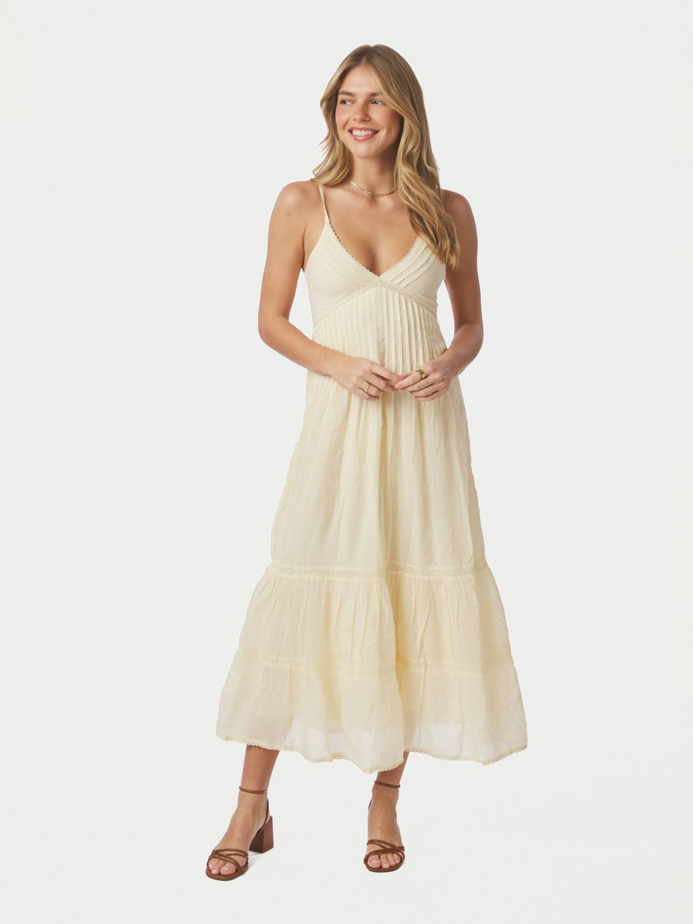 Elorie S Voile Dress Butter Yellow - Yellow