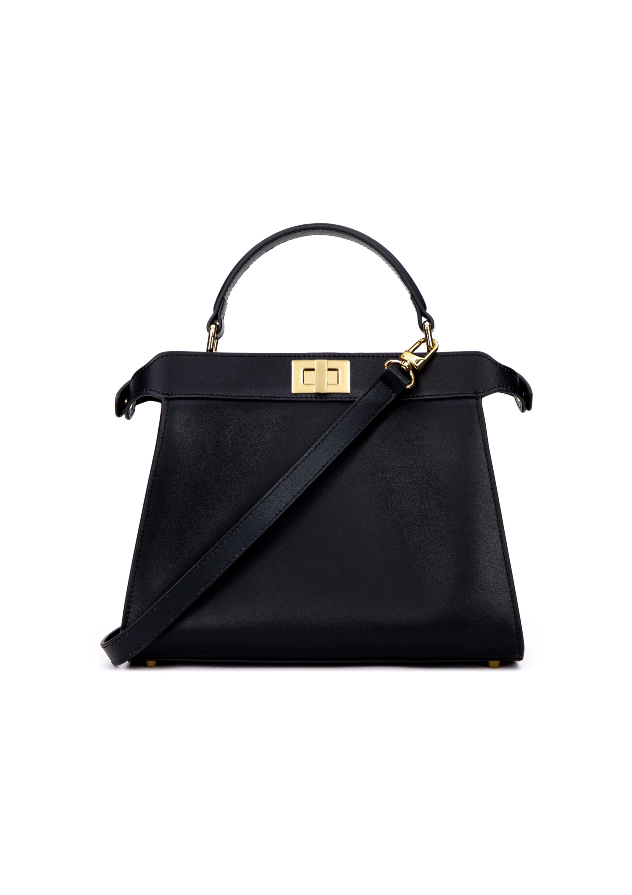 Leather Medium Lady Bag Nappa Black - Black