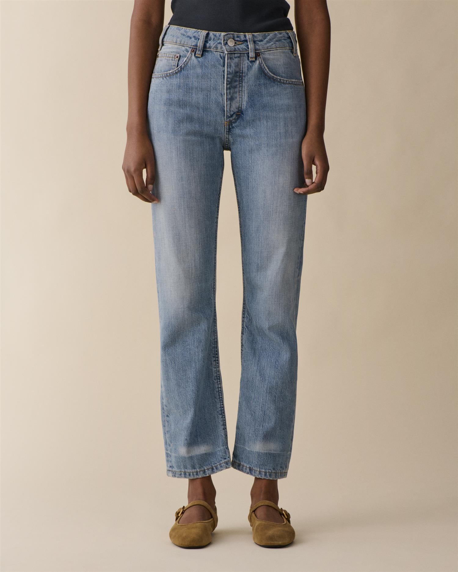 Sisli Cropped Light Blue Righe - Denim