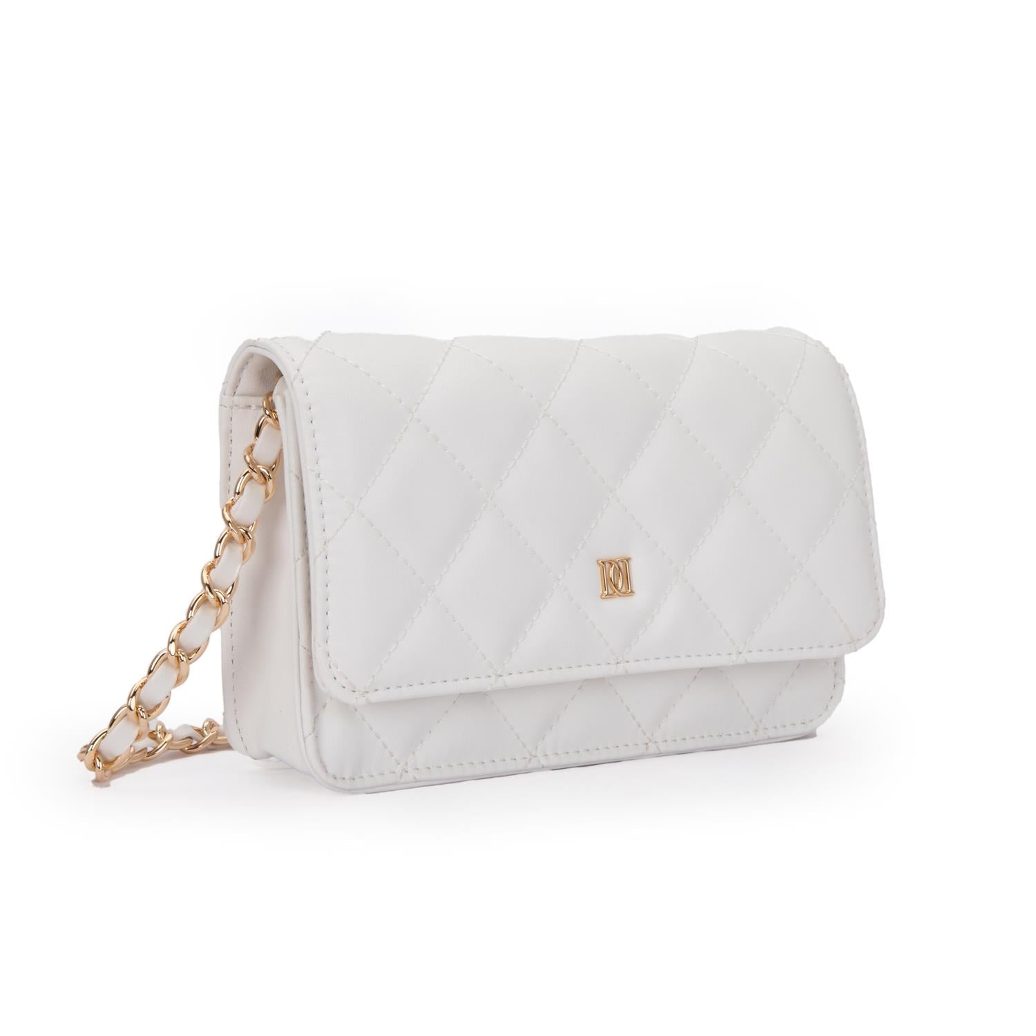 Leather Quilted Mini Bag Off White - Off-White