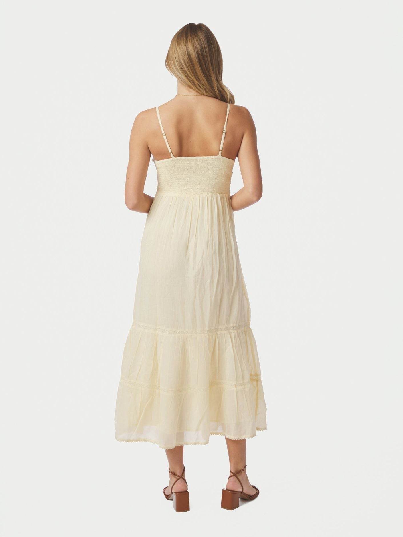 Elorie S Voile Dress Butter Yellow - Yellow