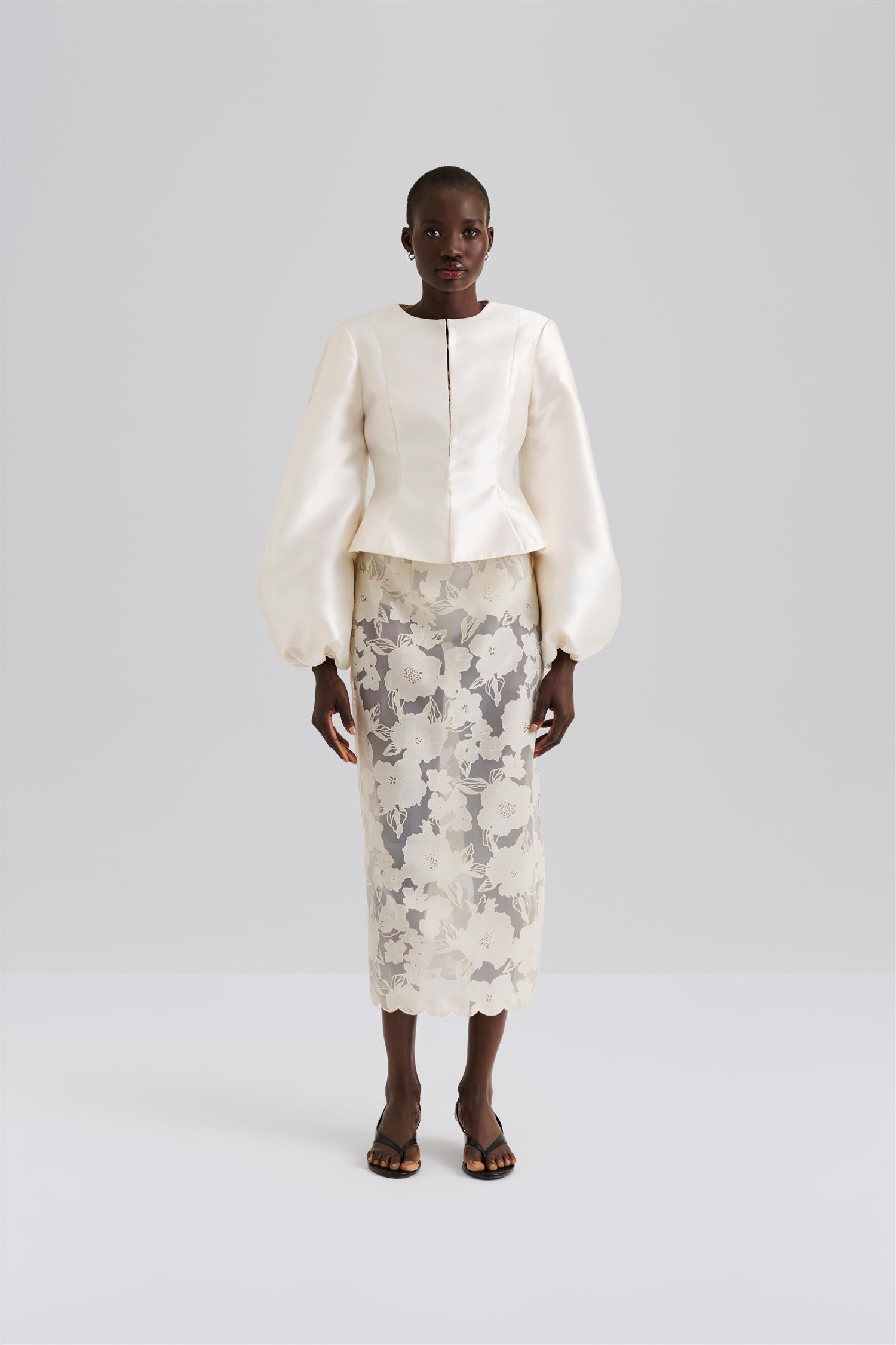 Vendela Balloon Sleeve Blouse Ivory - Ivory