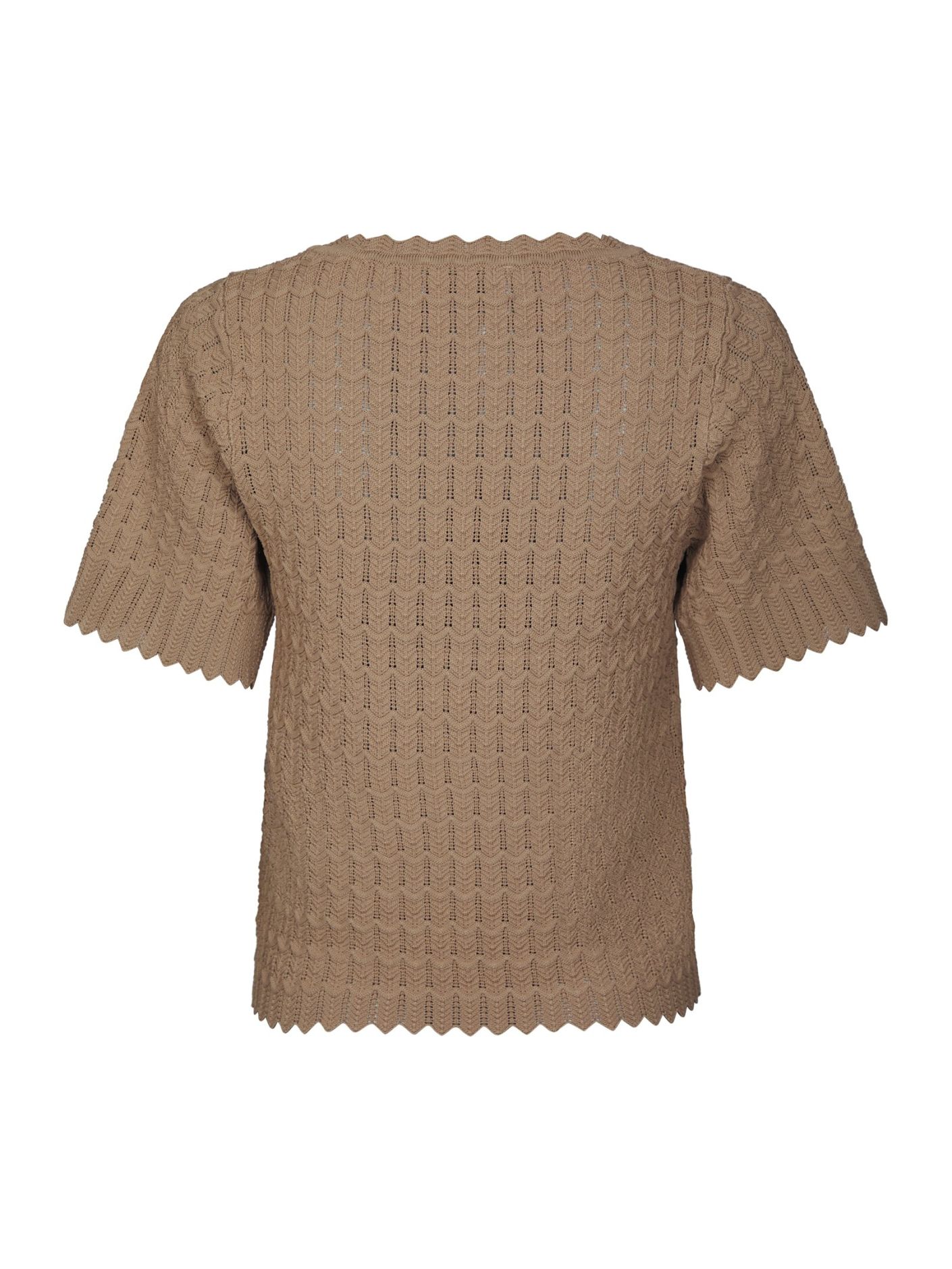 Meiko Fine Crochet Blouse Taupe - Beige