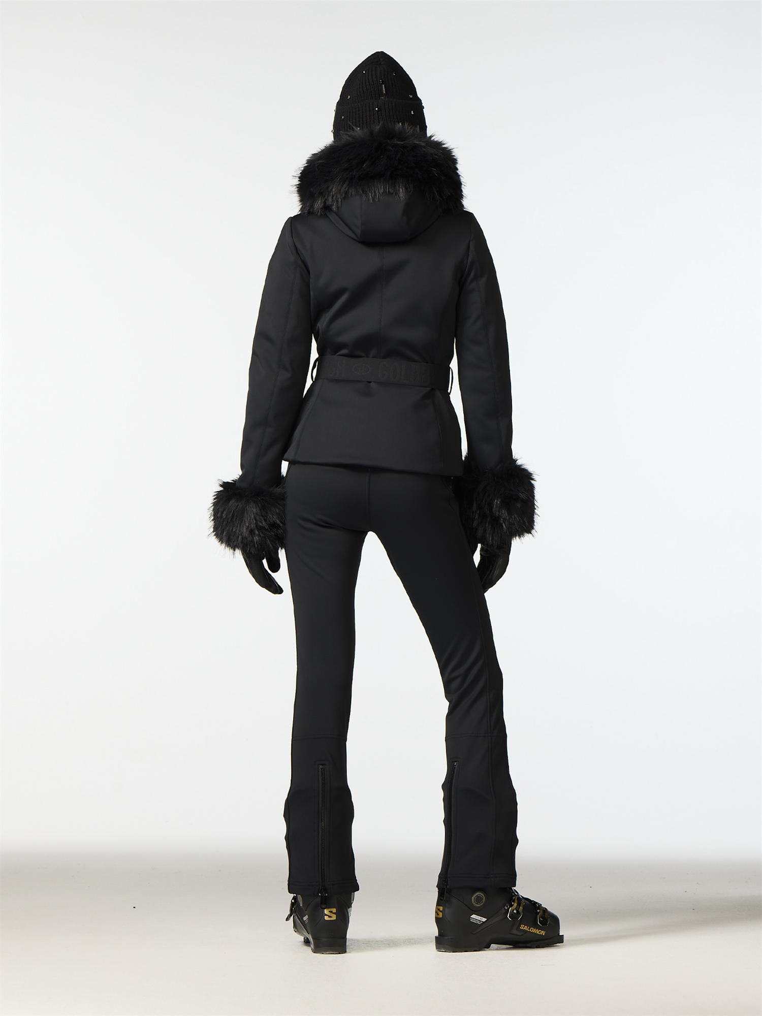 Giselle Ski Jacket Faux Fur Black - Black