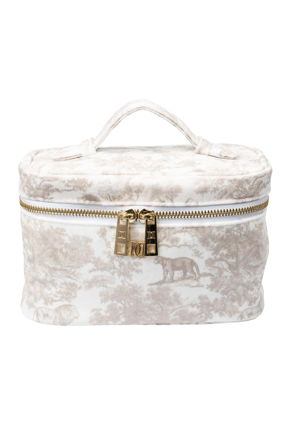 Velvet Vanity Bag Small Sand Savannah Pattern - Beige