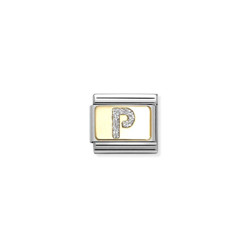 Glitter Letter P - Silver