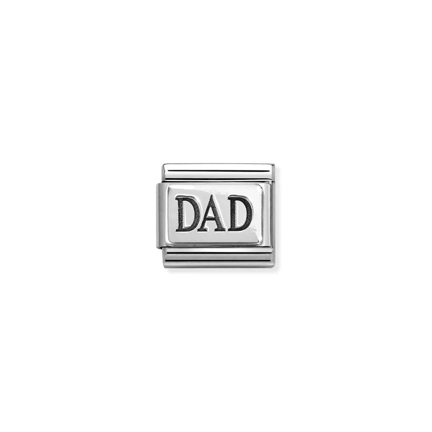 Dad Silver Link Charm - Silver