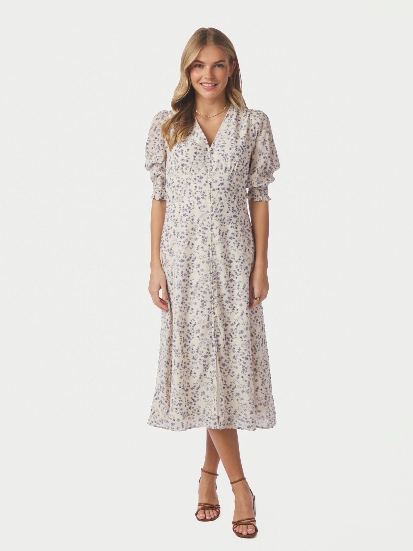 Valley Structure Flower Dress Off White - Off-White