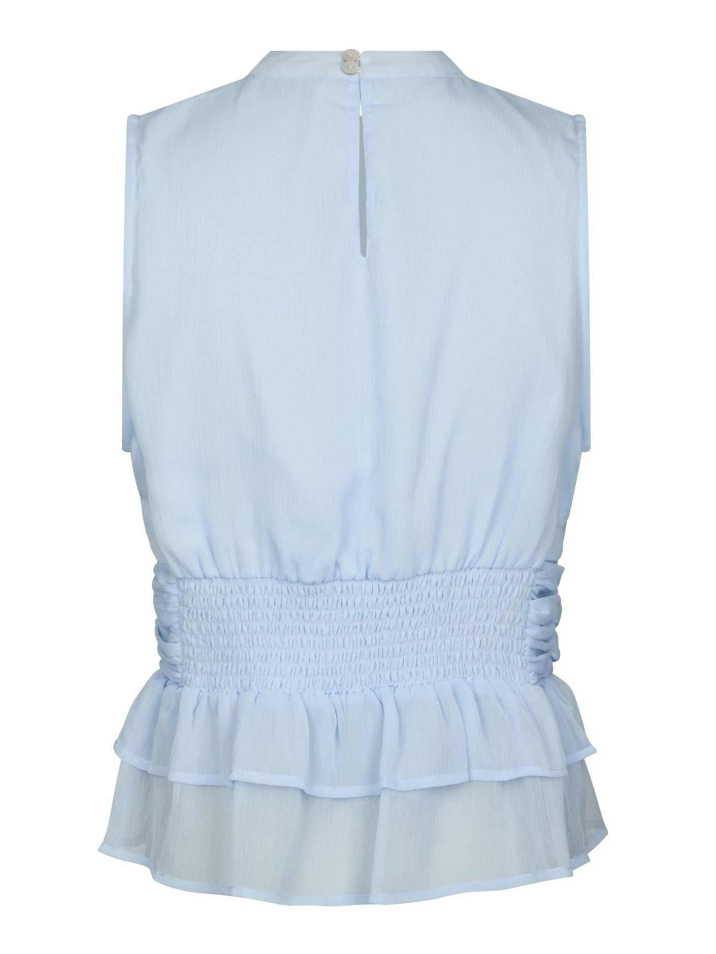 Ansol Solid Chiffon Top Light Blue - Sky Blue