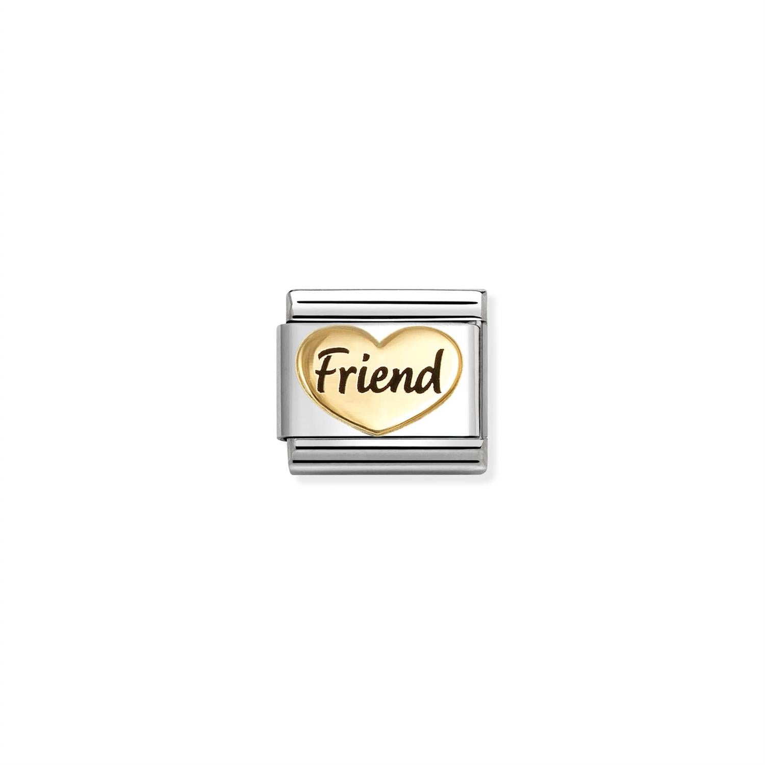 Friends Heart Link Charm - Silver