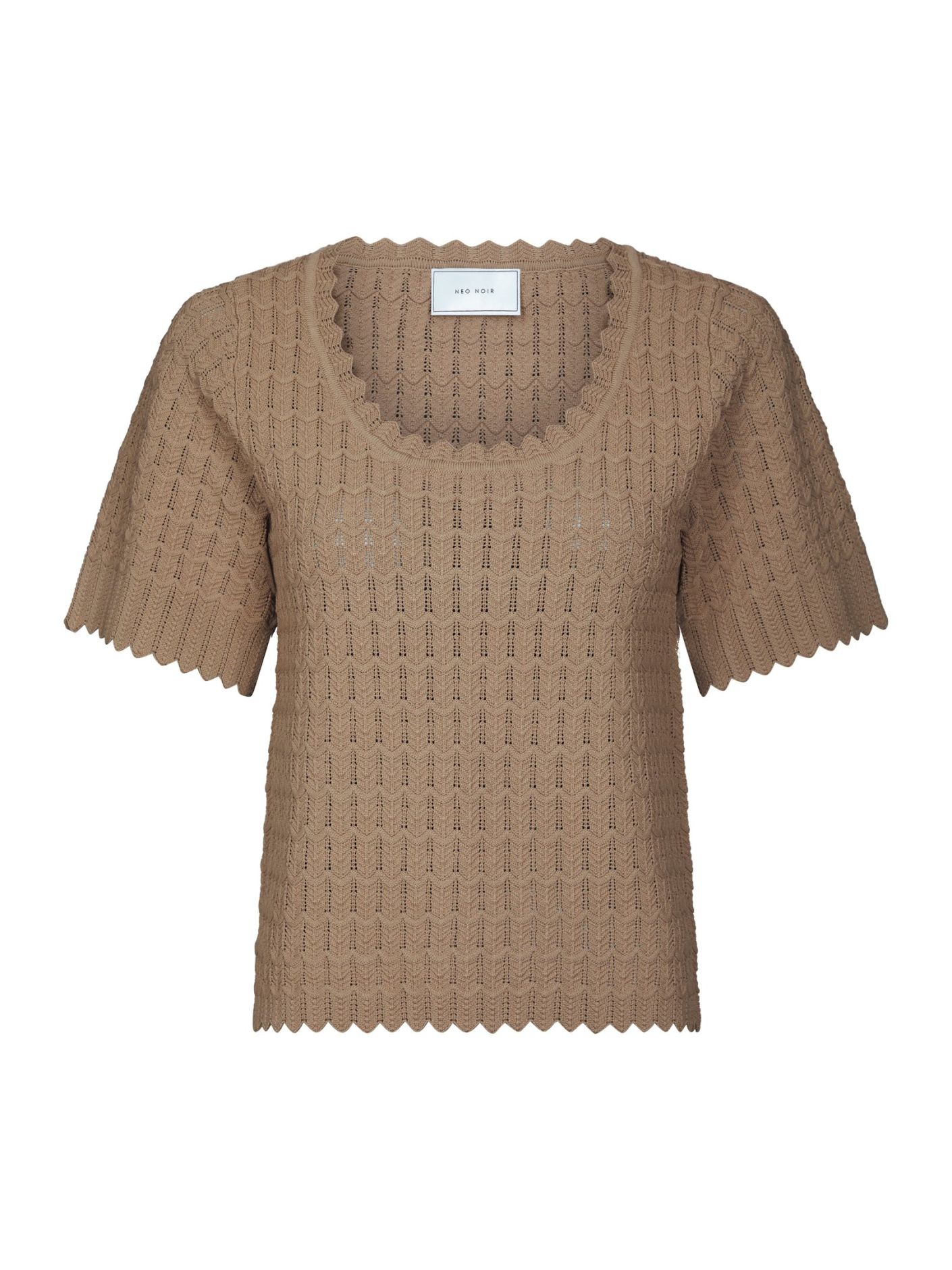 Meiko Fine Crochet Blouse Taupe - Beige