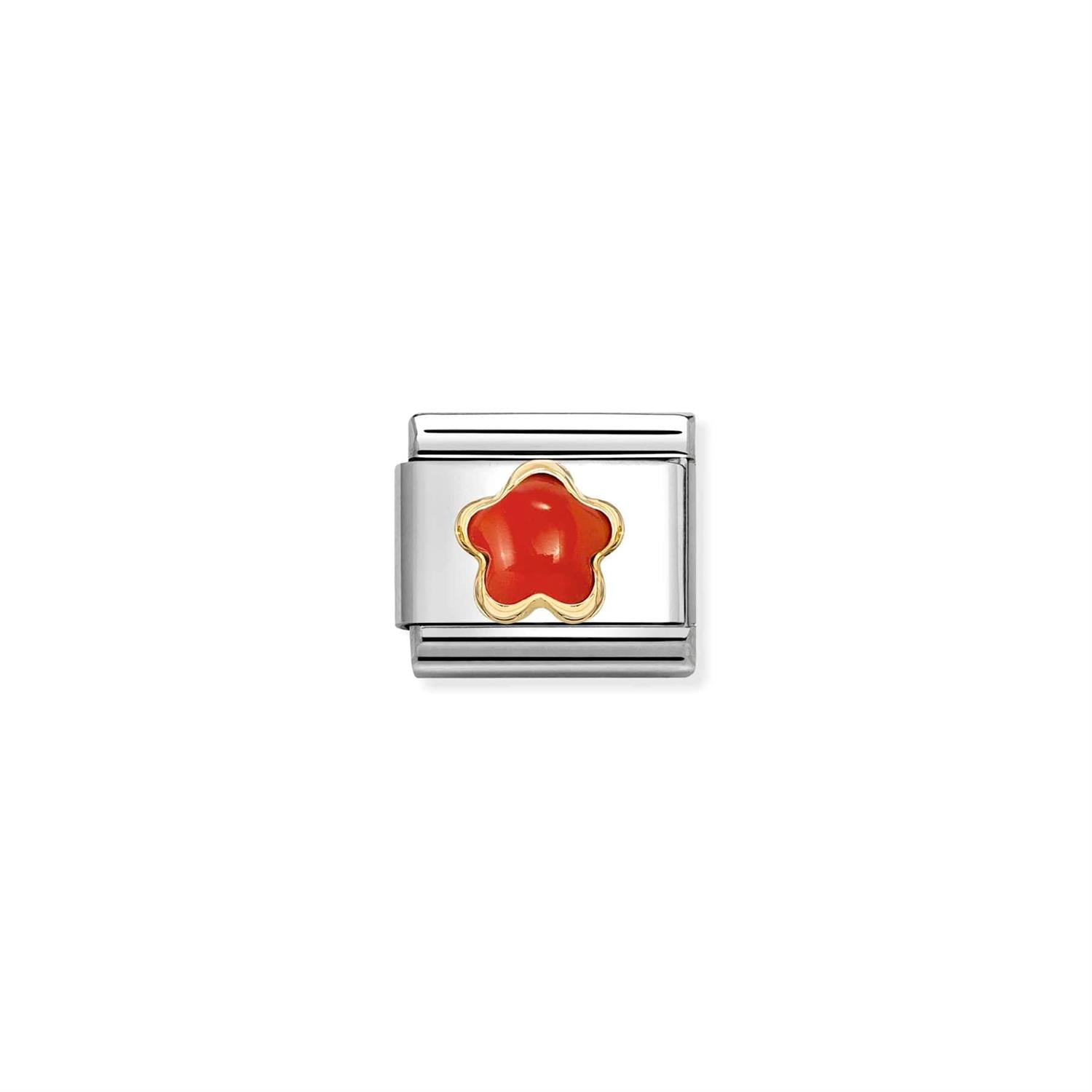 Flower Stones Red Coral - Red