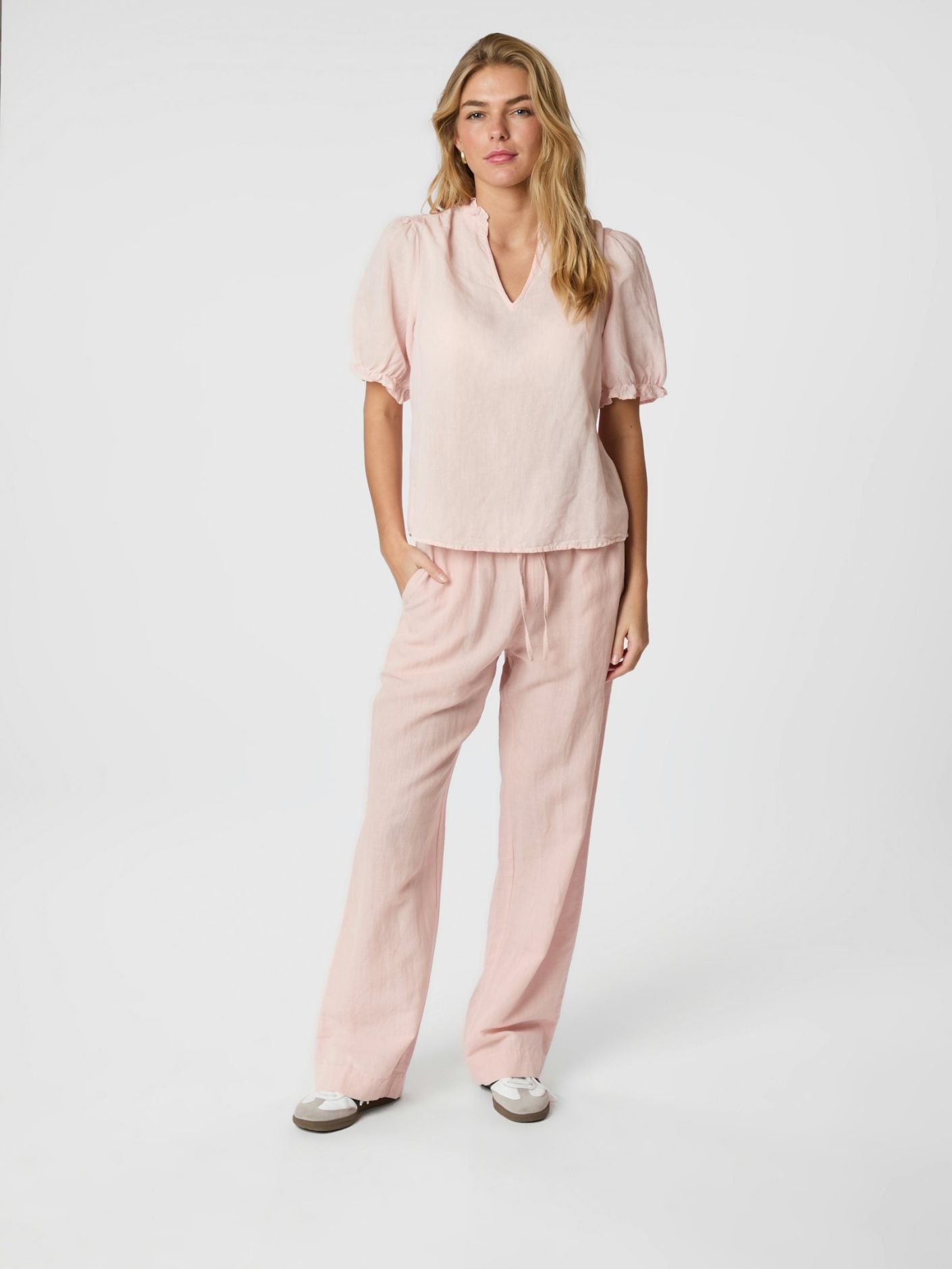 Odesa Linen Blouse Rose Smoke - Blush