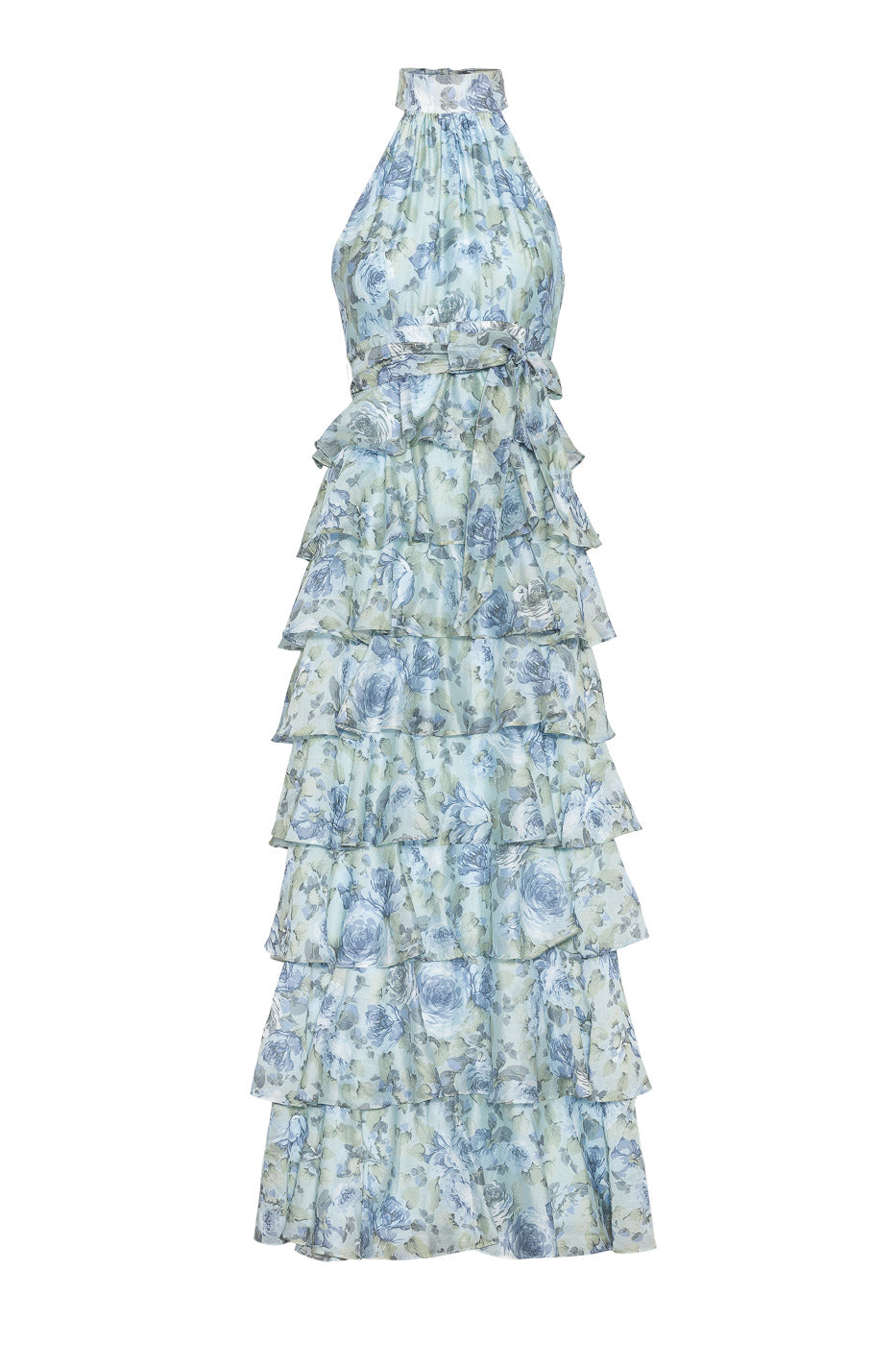 Angel Maxi Dress Midnight Bloom - Sky Blue
