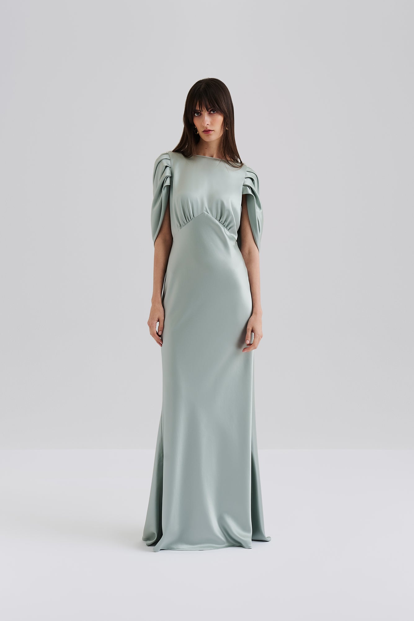 Louise Draped Back Maxi Dress Sage - Sage