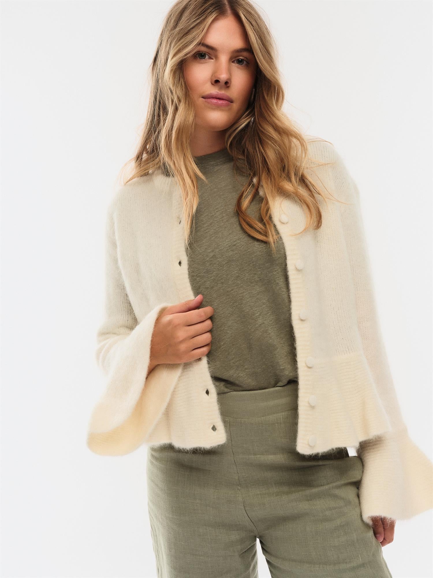 Maren Chunky Cardigan Bright White - White